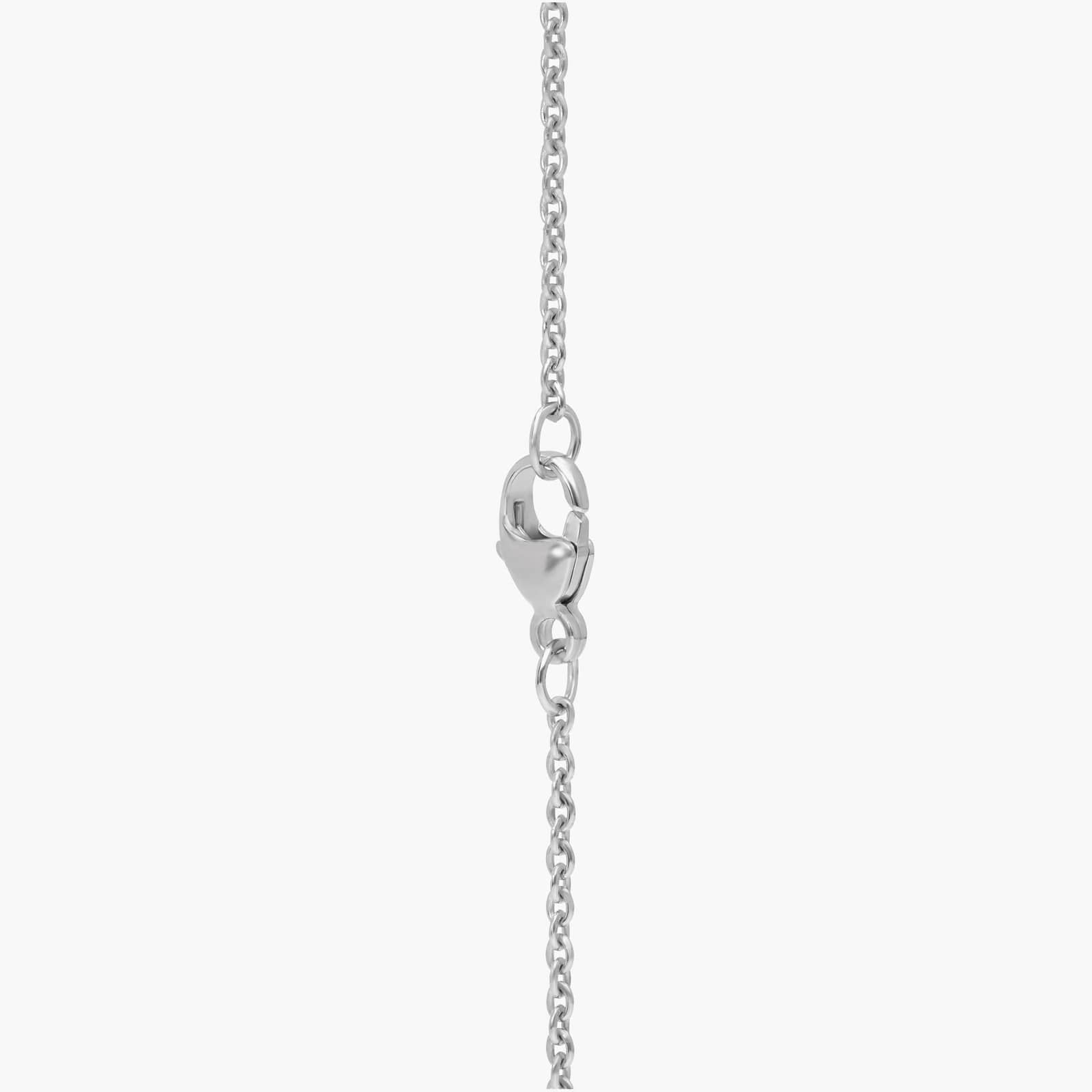Diamond Circle Pendant Necklace with 0.1 CTW Round Cut Lab-Grown Diamond in 14K White Gold