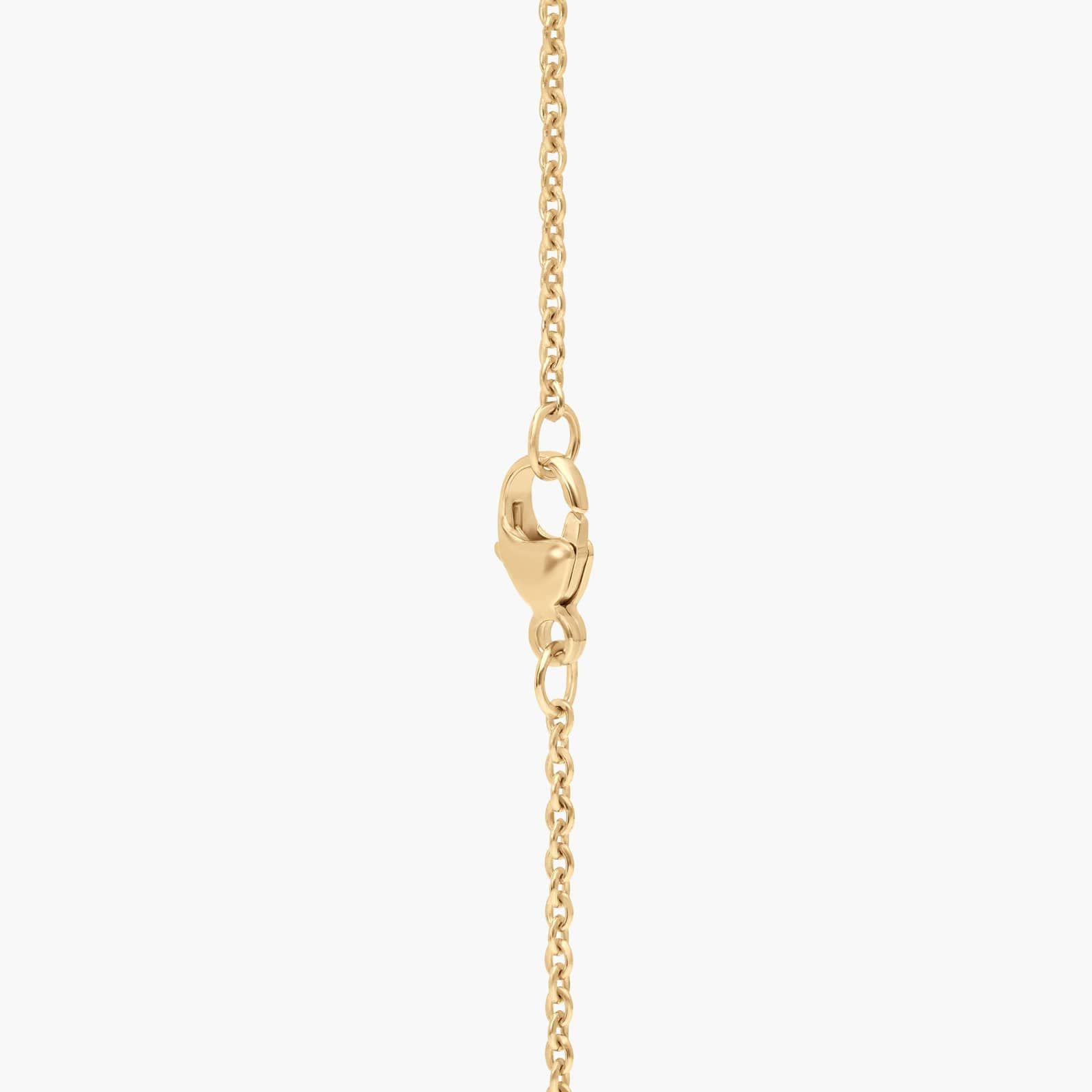 Diamond Circle Pendant Necklace with 0.1 CTW Round Cut Lab-Grown Diamonds in 14K Yellow Gold