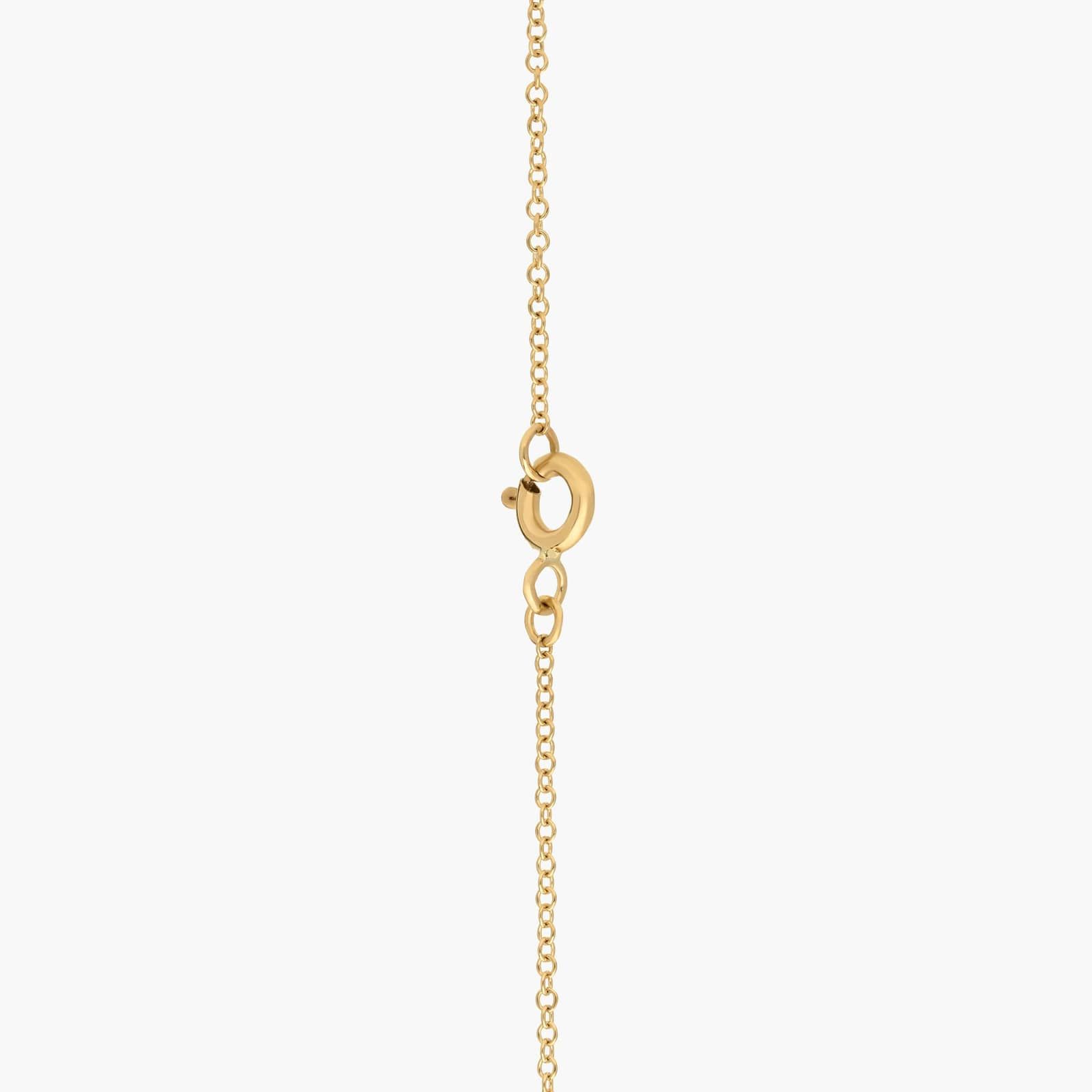 Ruby and Diamond Circle Necklace in 14K Yellow Gold