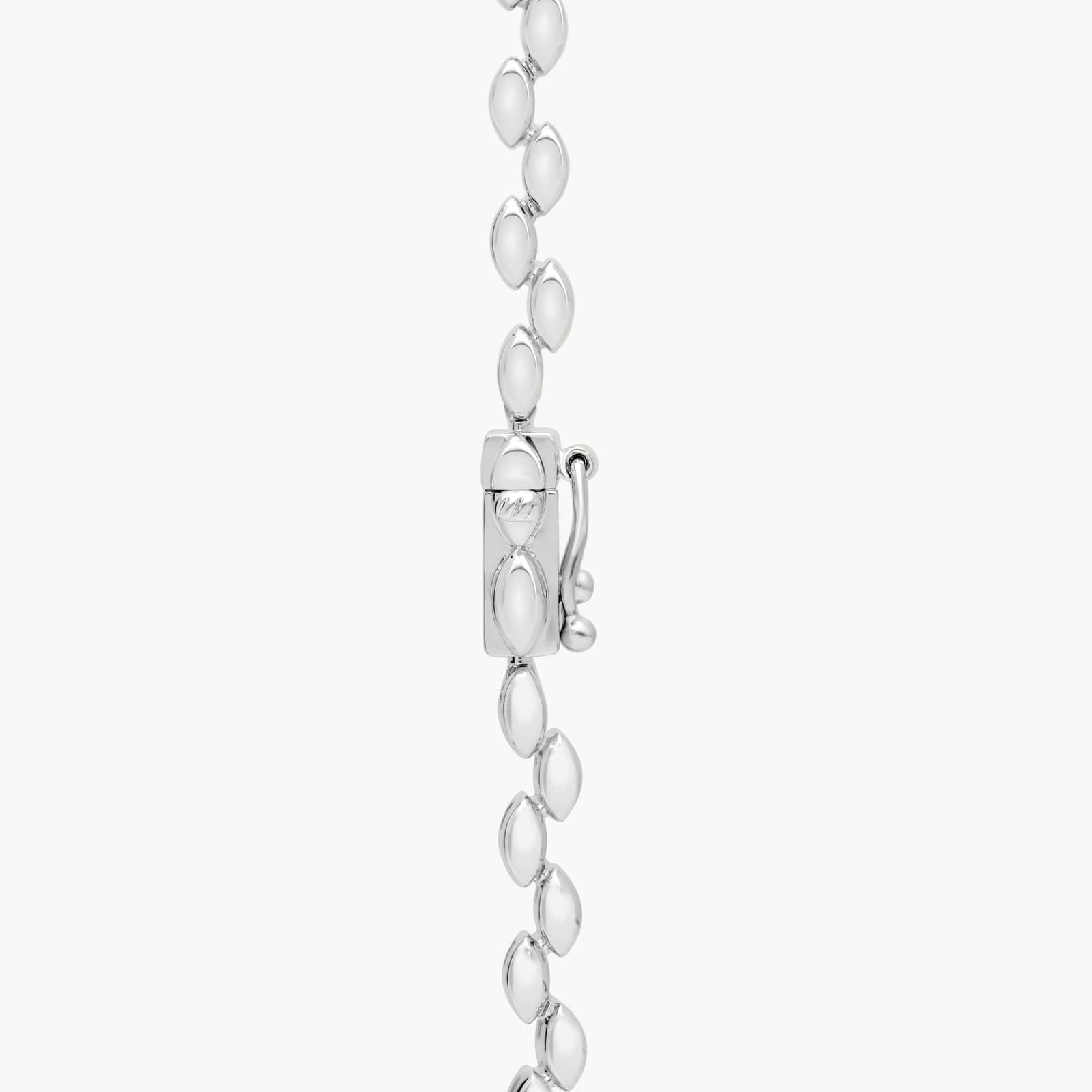 Pavé Set Fluid Diamond Necklace with Round Cut Diamonds in 14K White Gold