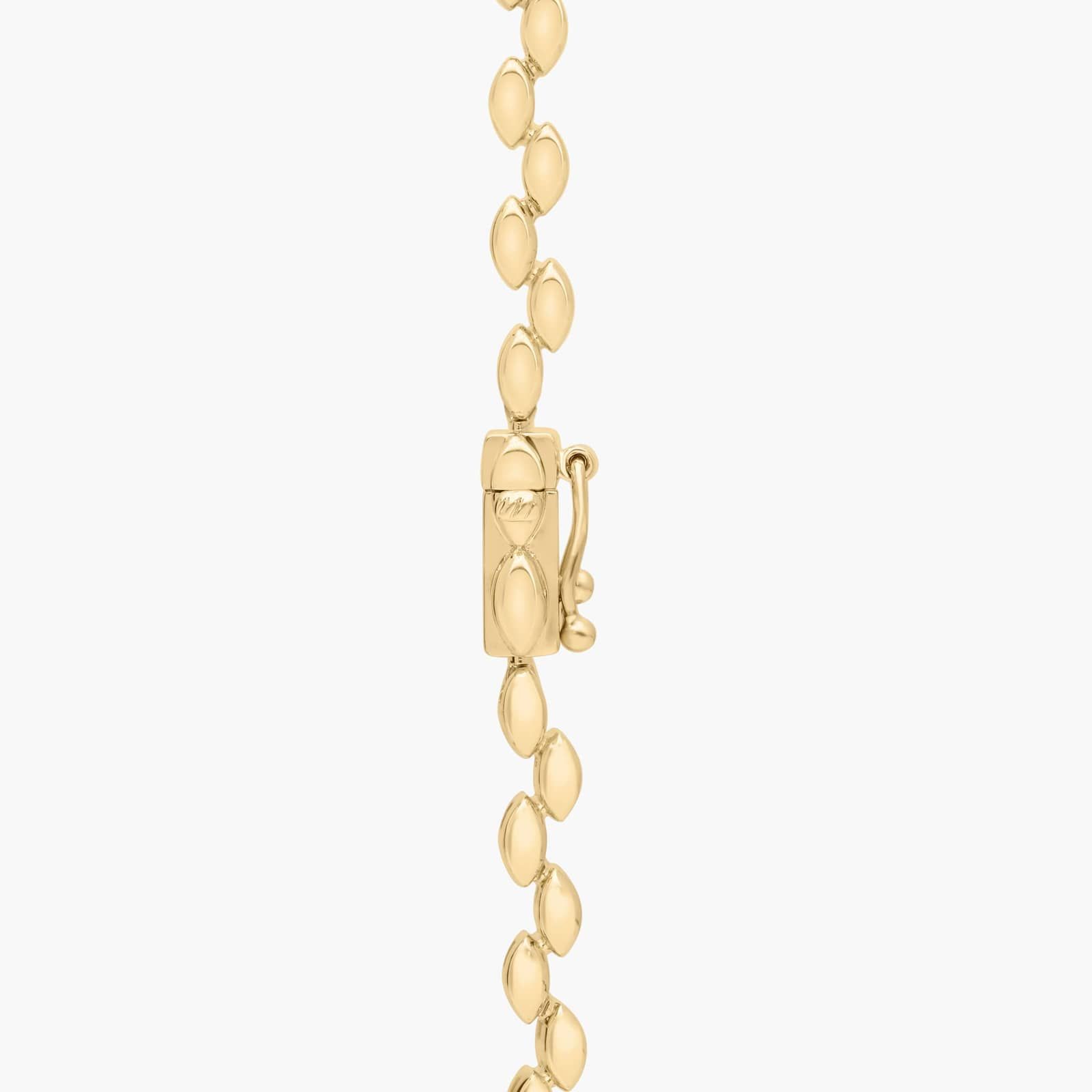 Pavé Set Fluid Diamond Necklace with Round Cut Diamonds in 14K Yellow Gold