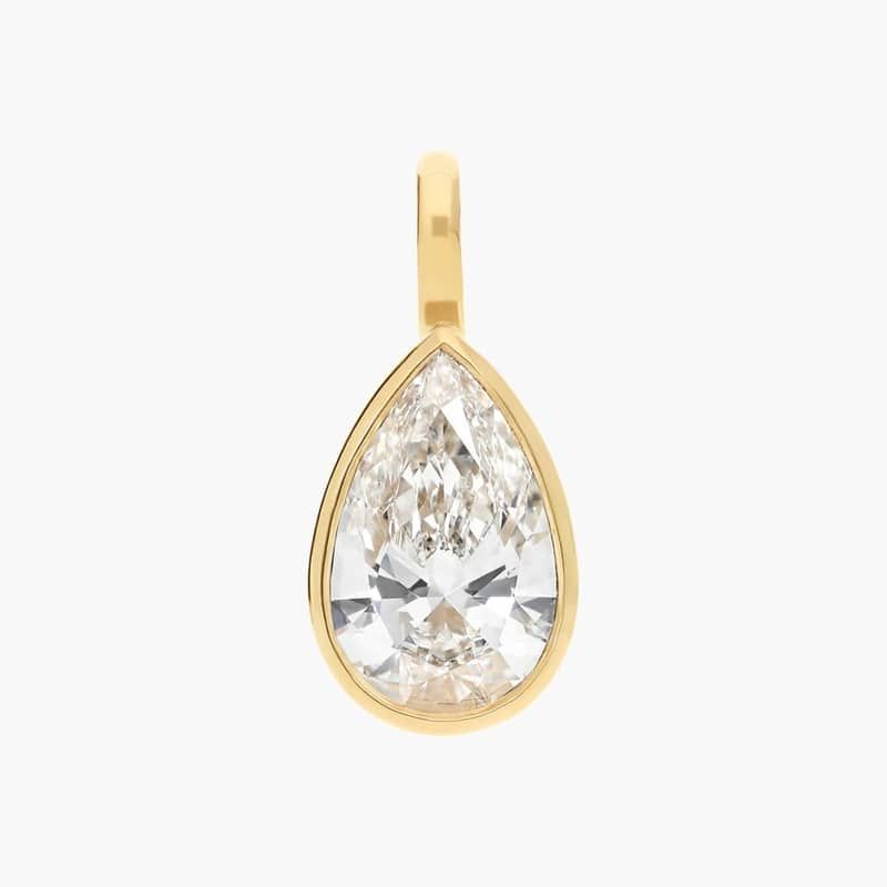 Bezel Set Pear Shaped 2 CTW Lab-Grown Diamond Pendant In 14K Yellow Gold