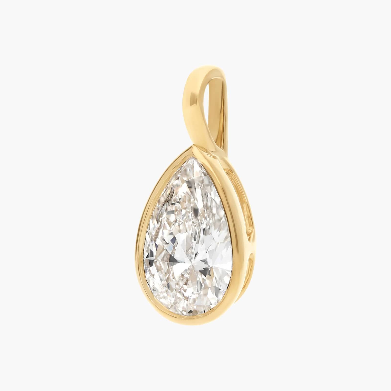 Bezel Set Pear Shaped 2 CTW Lab-Grown Diamond Pendant In 14K Yellow Gold