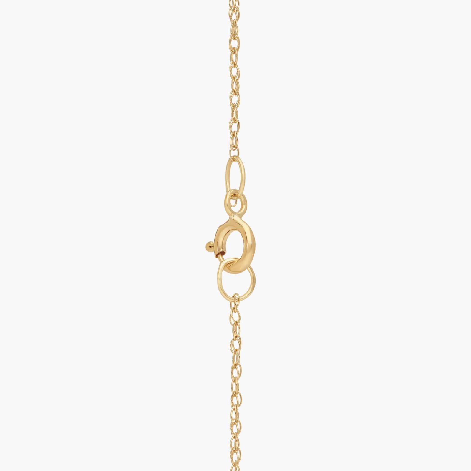 White Topaz Pendant Necklace with Diamond Accent in 14K Yellow Gold