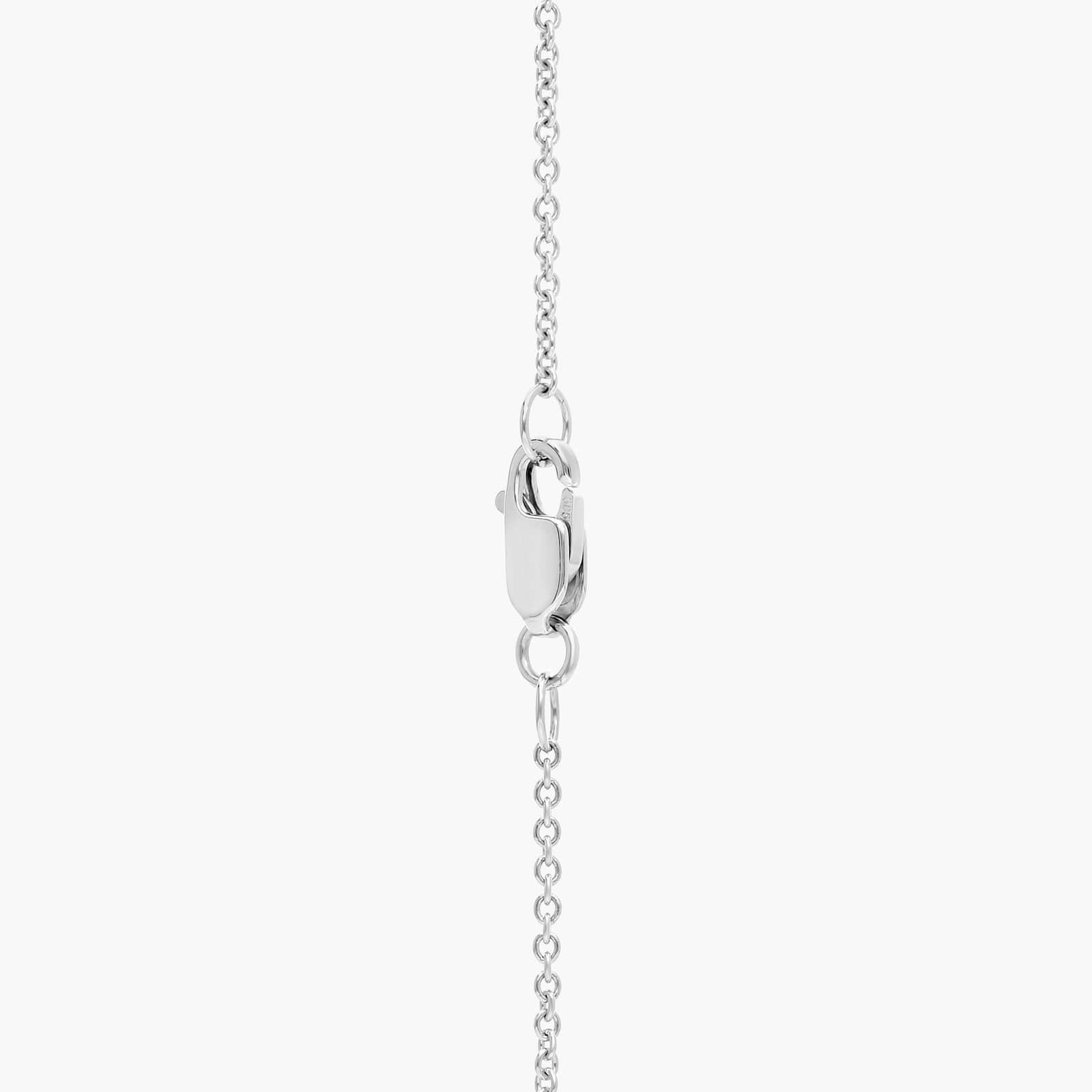Oval Cut Diamond Halo Necklace with 1 CTW Oval and Round Cut Lab-Grown Diamonds in 14K White Gold