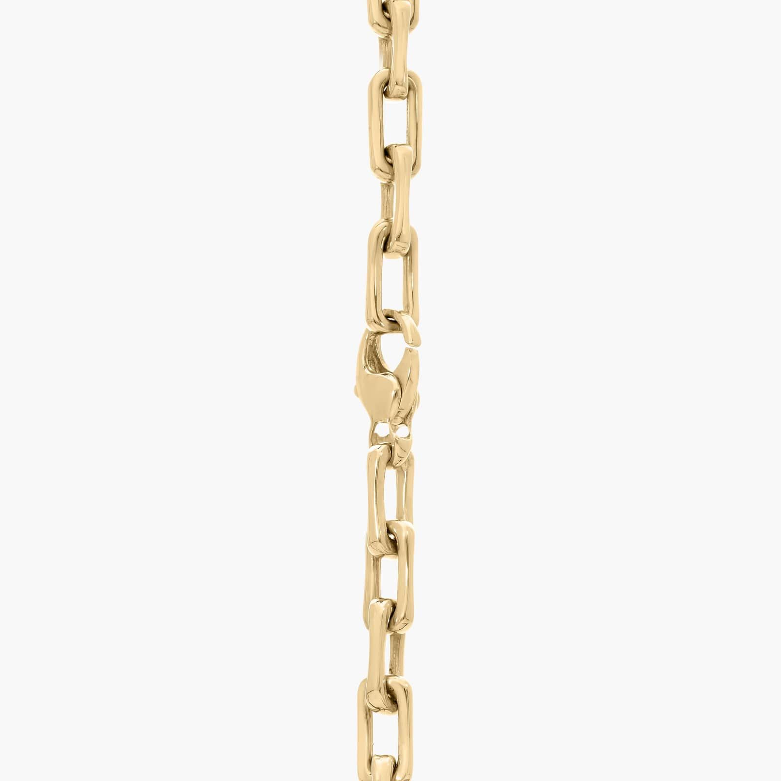 Squared Link Chain Necklace in 14K Yellow Gold