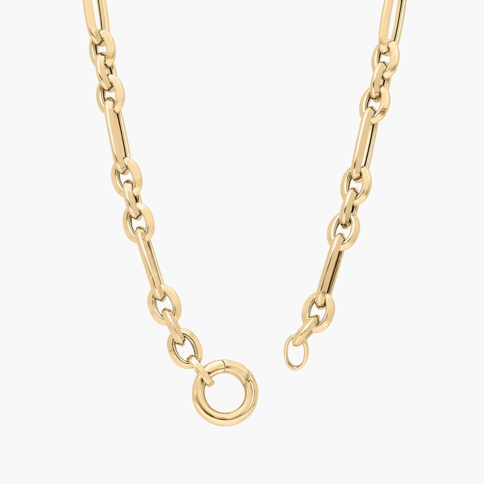 Fancy Link Chain Necklace in 14K Yellow Gold