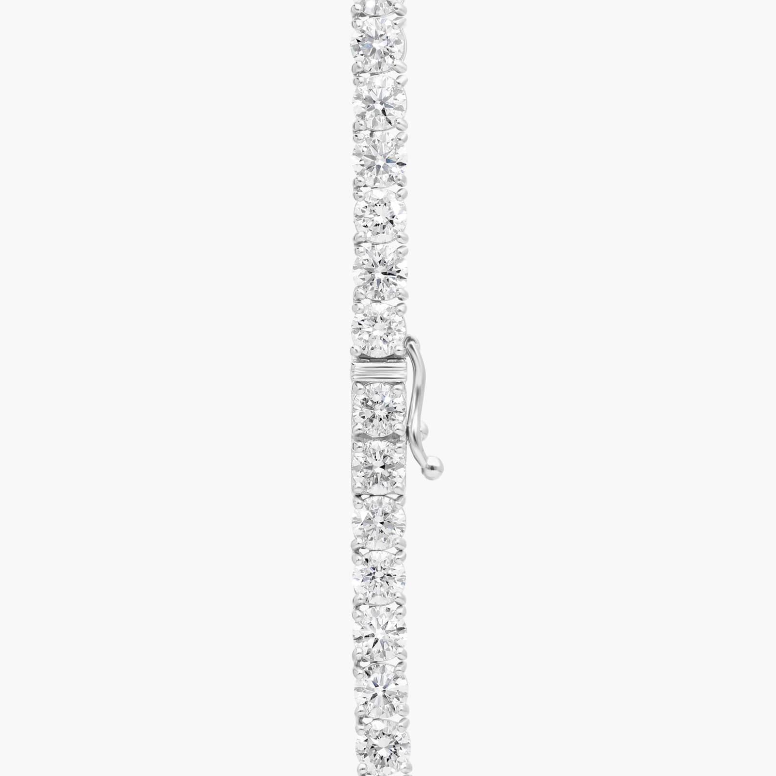 Diamond Tennis Necklace with 30 CTW Round Cut Lab-Grown Diamonds in 14K White Gold