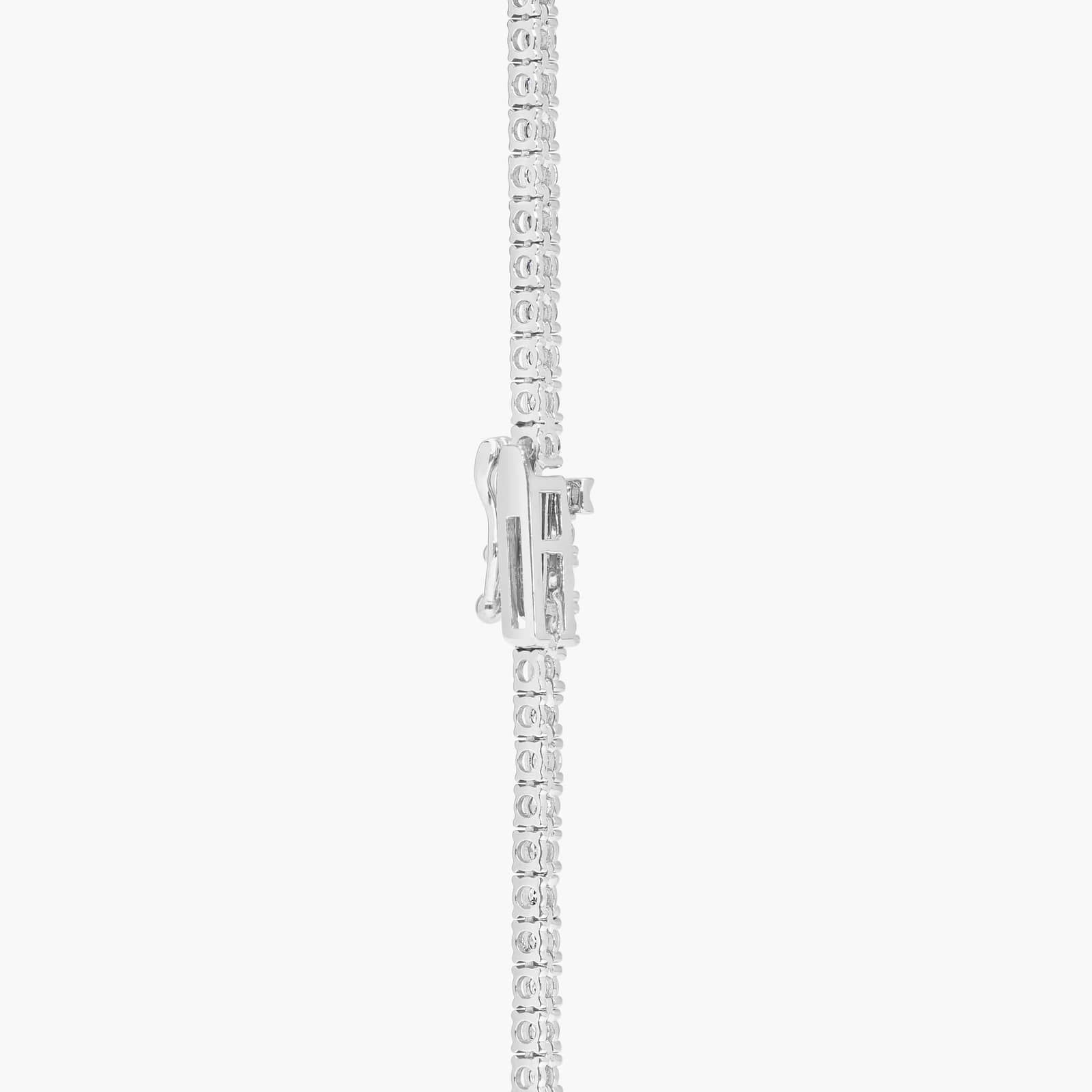 Diamond Tennis Necklace with 4 CTW Round Cut Diamonds in 14K White Gold