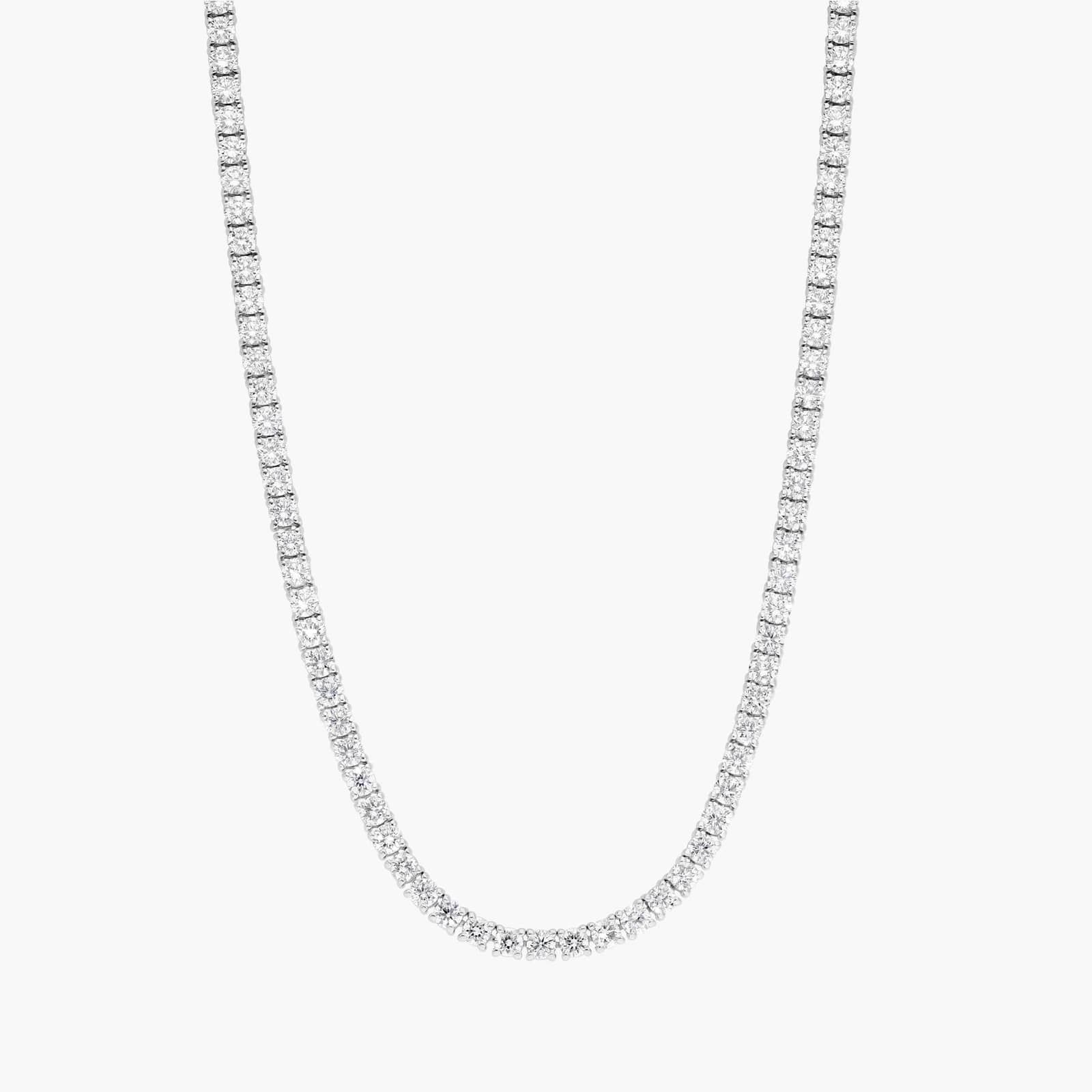 Diamond Tennis Necklace with 8 CTW Round Cut Lab-Grown Diamonds in 14K White Gold