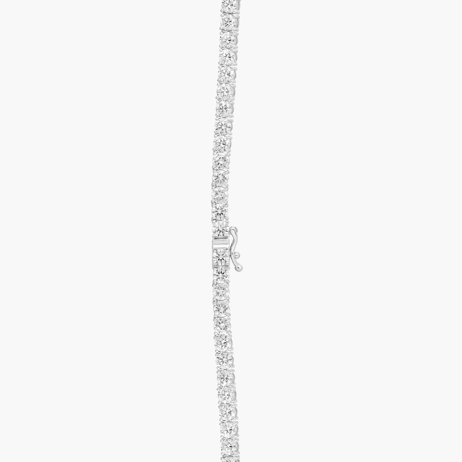 Diamond Tennis Necklace with 17 CTW Round Cut Lab-Grown Diamonds in 14K White Gold