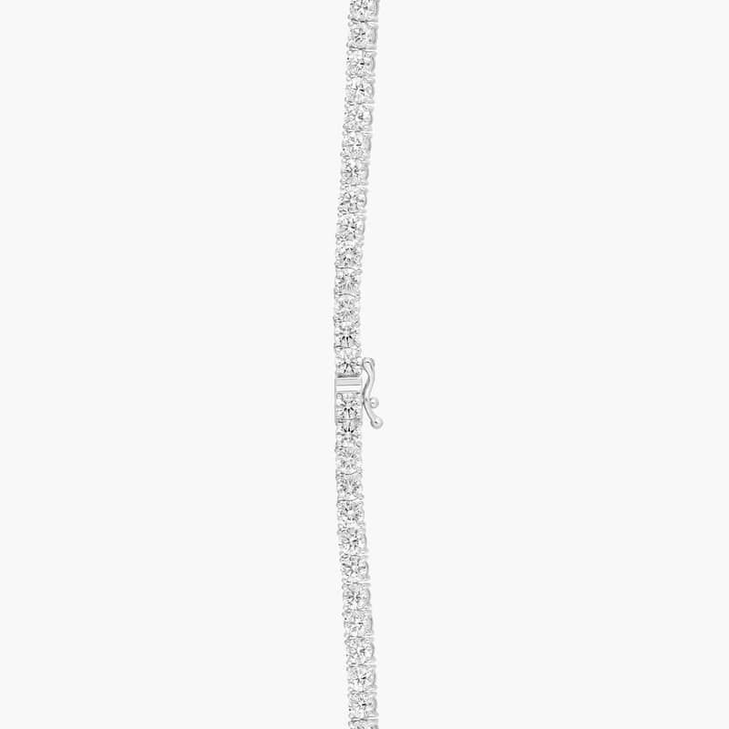 Diamond Tennis Necklace with 17 CTW Round Cut Lab-Grown Diamonds in 14K White Gold