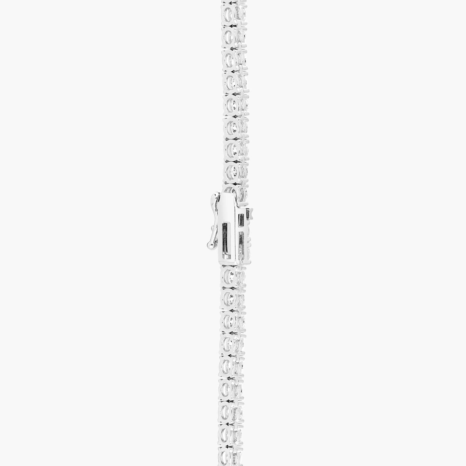 Diamond Tennis Necklace with 17 CTW Round Cut Lab-Grown Diamonds in 14K White Gold