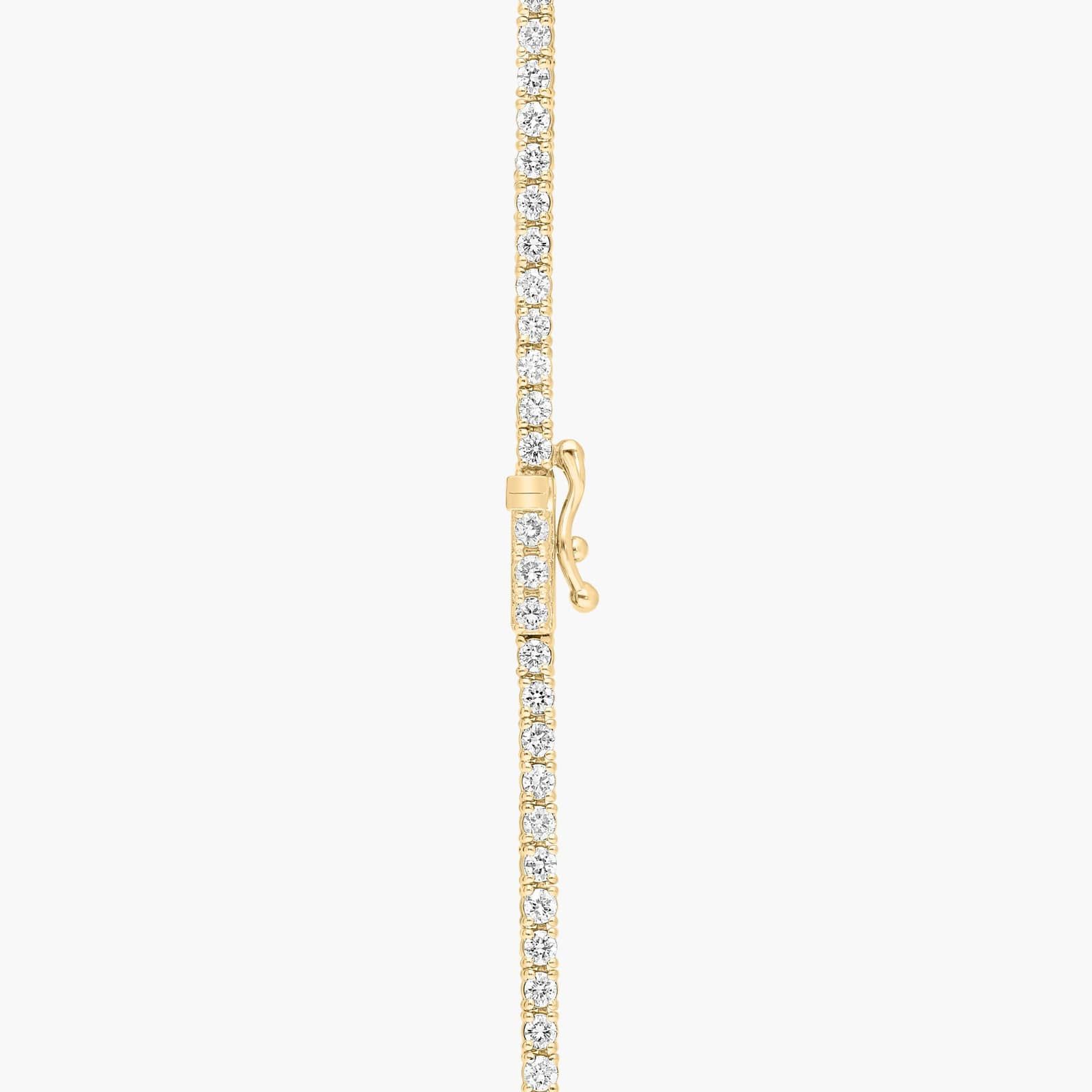 Diamond Tennis Necklace with 4 CTW Round Cut Lab-Grown Diamonds in 14K Yellow Gold