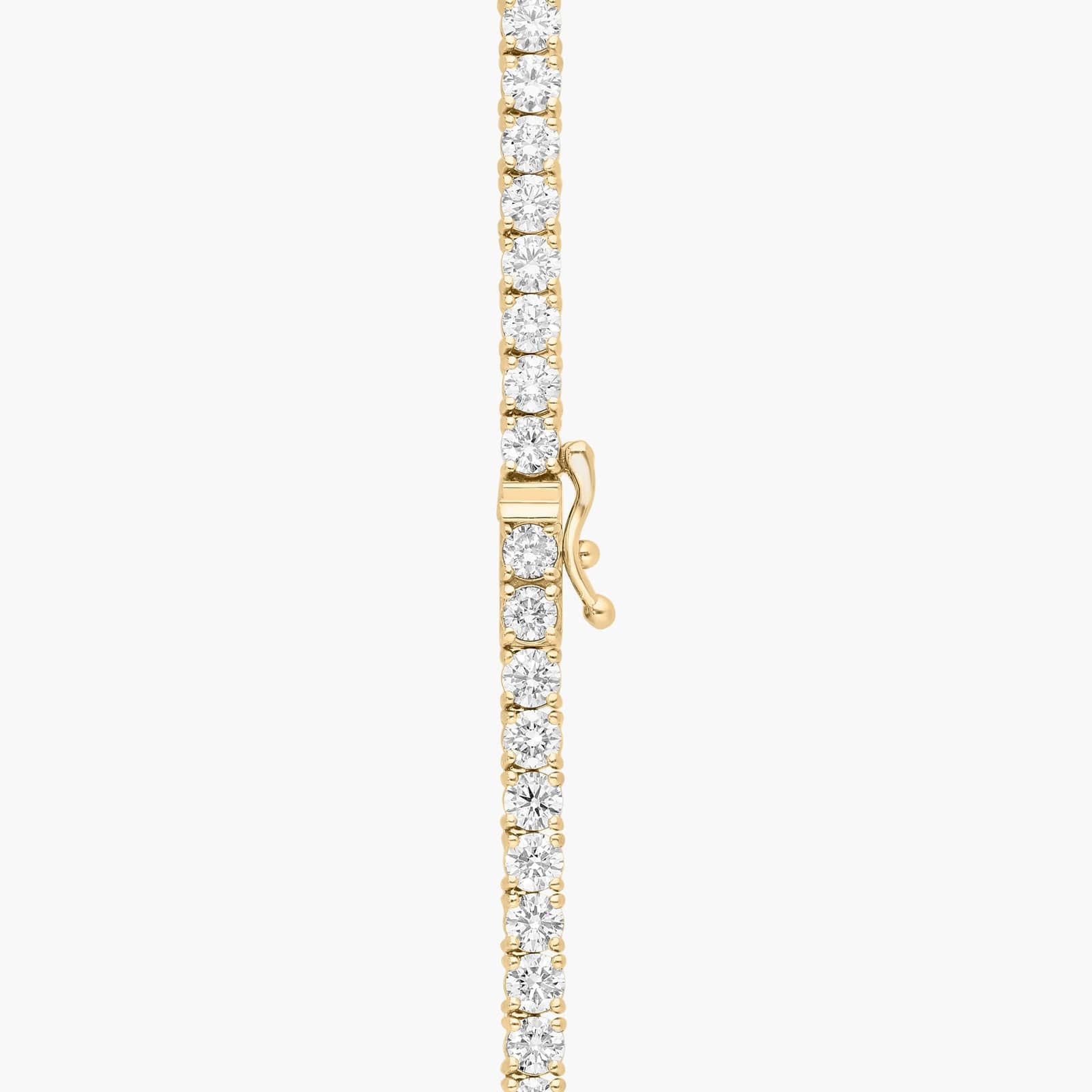 Diamond Tennis Necklace with 11 CTW Round Cut Lab-Grown Diamonds in 14K Yellow Gold