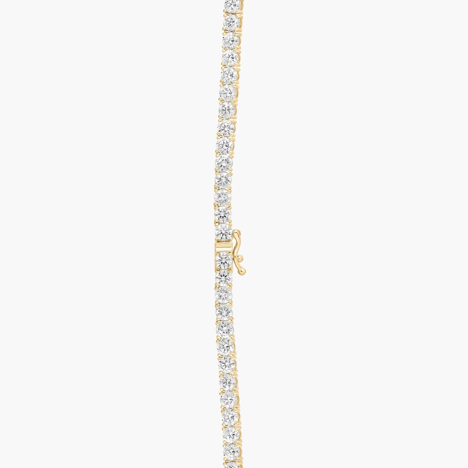 Diamond Tennis Necklace with 17 CTW Round Cut Diamonds in 14K Yellow Gold