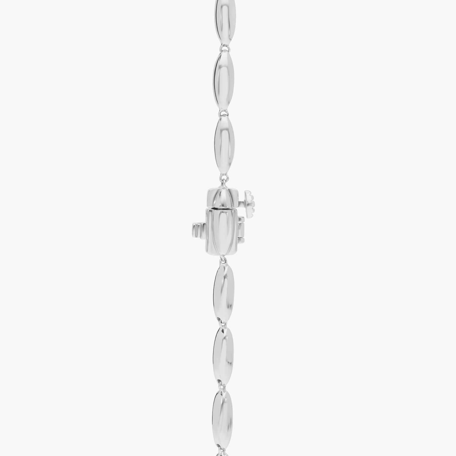 Elongated Link Pavé Fashion Necklace with 3 CTW Round Cut Lab-Grown Diamonds in 14K White Gold