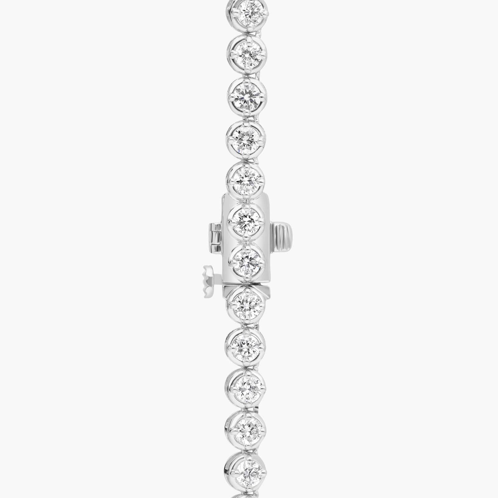 Diamond Tennis Necklace with 7 CTW Round Cut Lab-Grown Diamonds in 14K White Gold