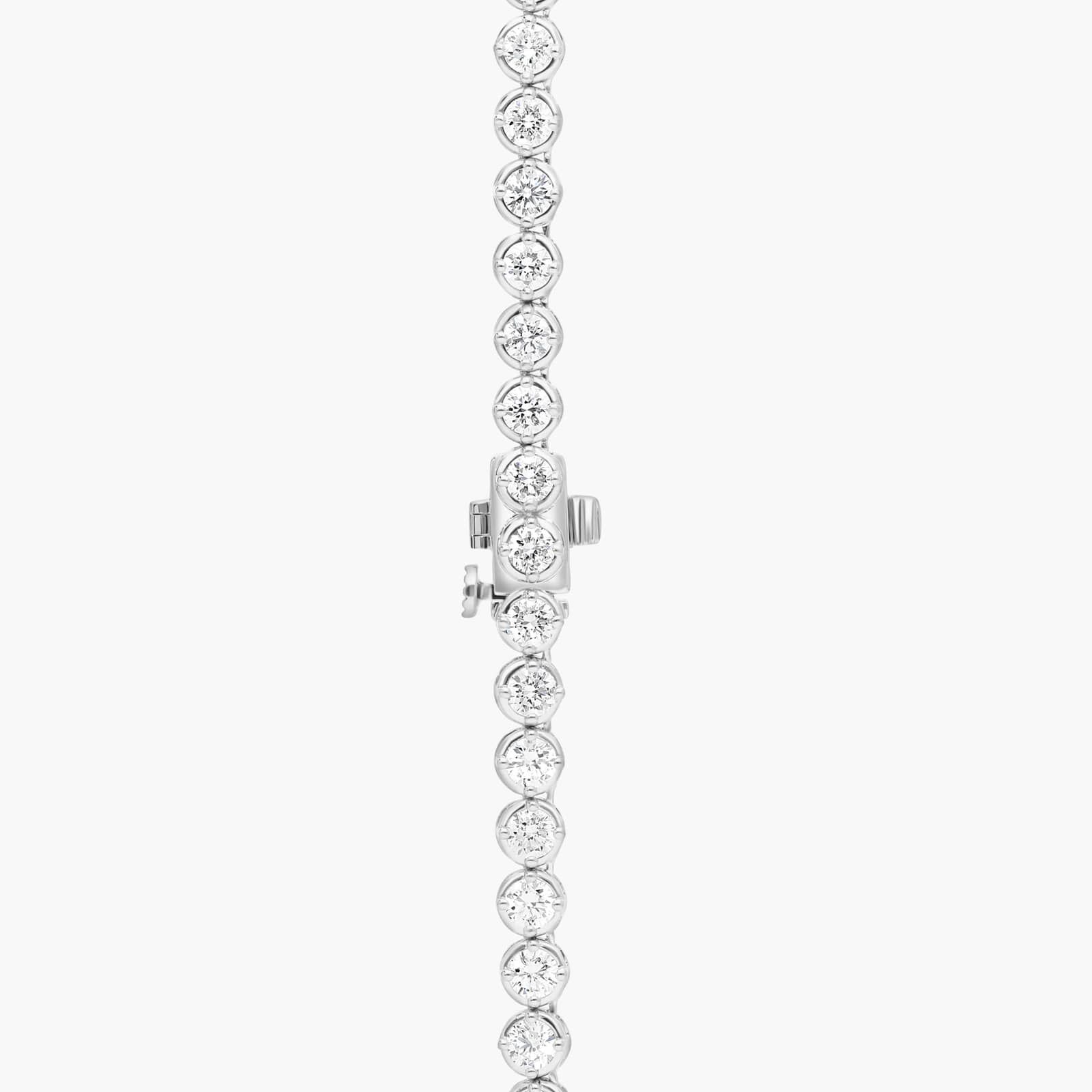 Diamond Tennis Necklace with 10 CTW Round Cut Lab-Grown Diamonds in 14K White Gold