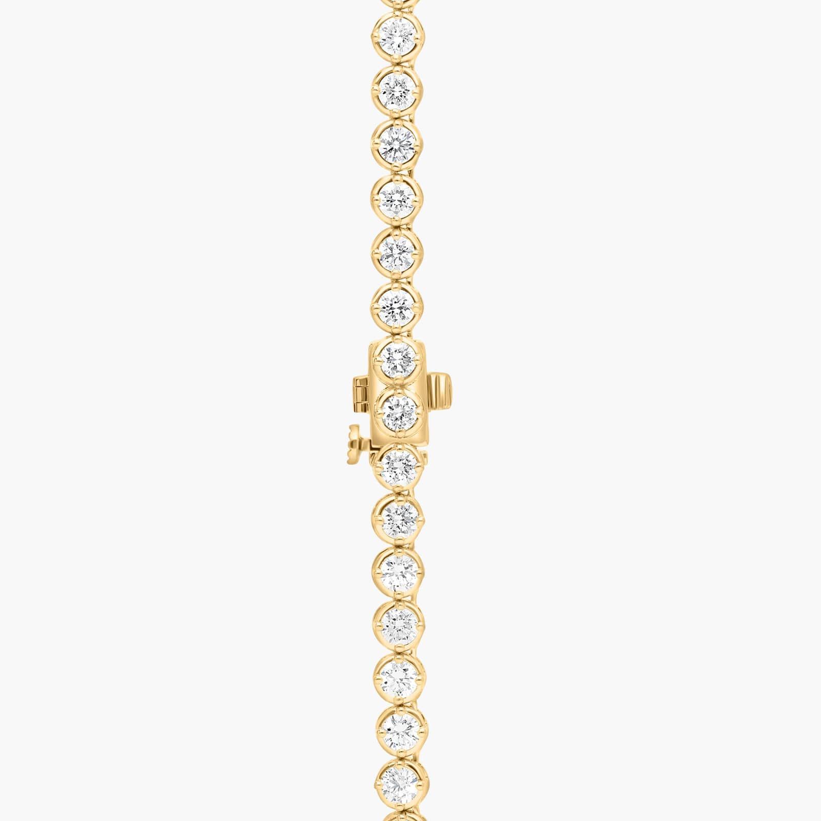 Diamond Tennis Necklace with 10 CTW Round Cut Lab-Grown Diamonds in 14K Yellow Gold