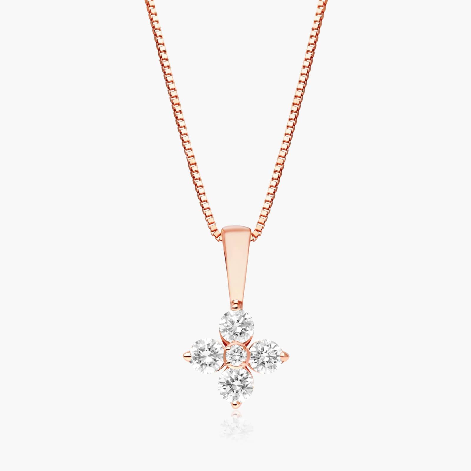 Blossom Lab-Grown Diamond Pendant In 14K Rose Gold