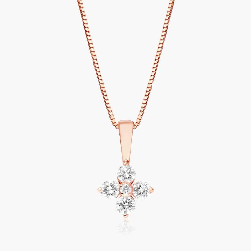 Blossom Lab-Grown Diamond Pendant In 14K Rose Gold
