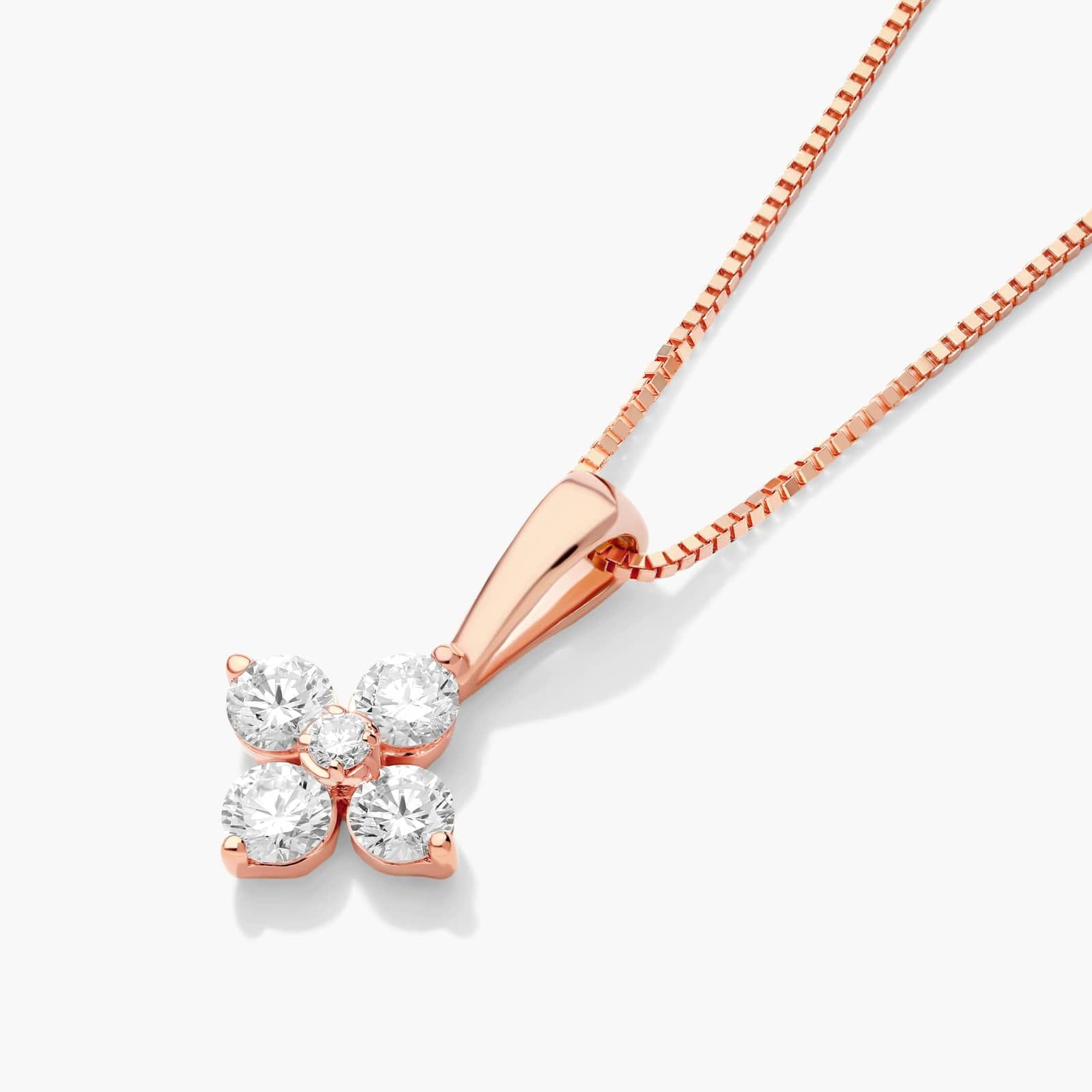 Blossom Lab-Grown Diamond Pendant In 14K Rose Gold