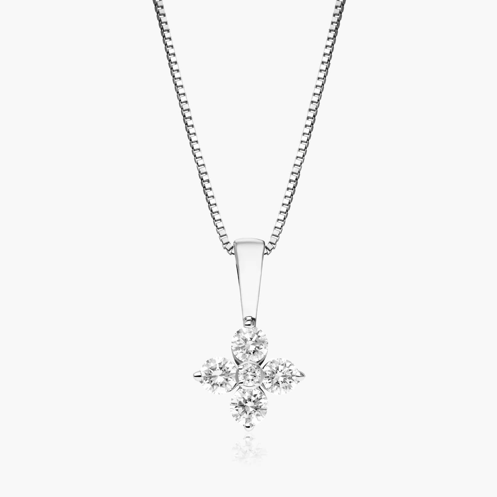 Blossom Lab-Grown Diamond Pendant In 14K White Gold