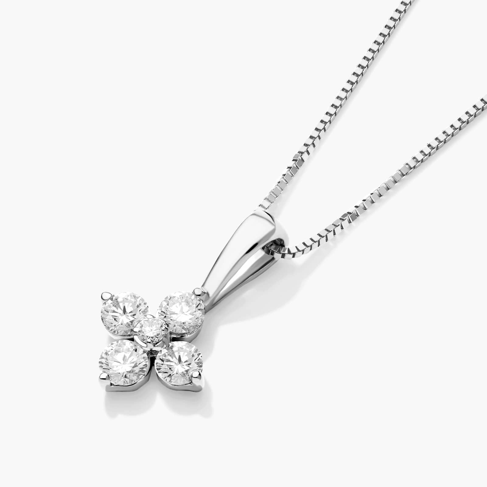 Blossom Lab-Grown Diamond Pendant In 14K White Gold