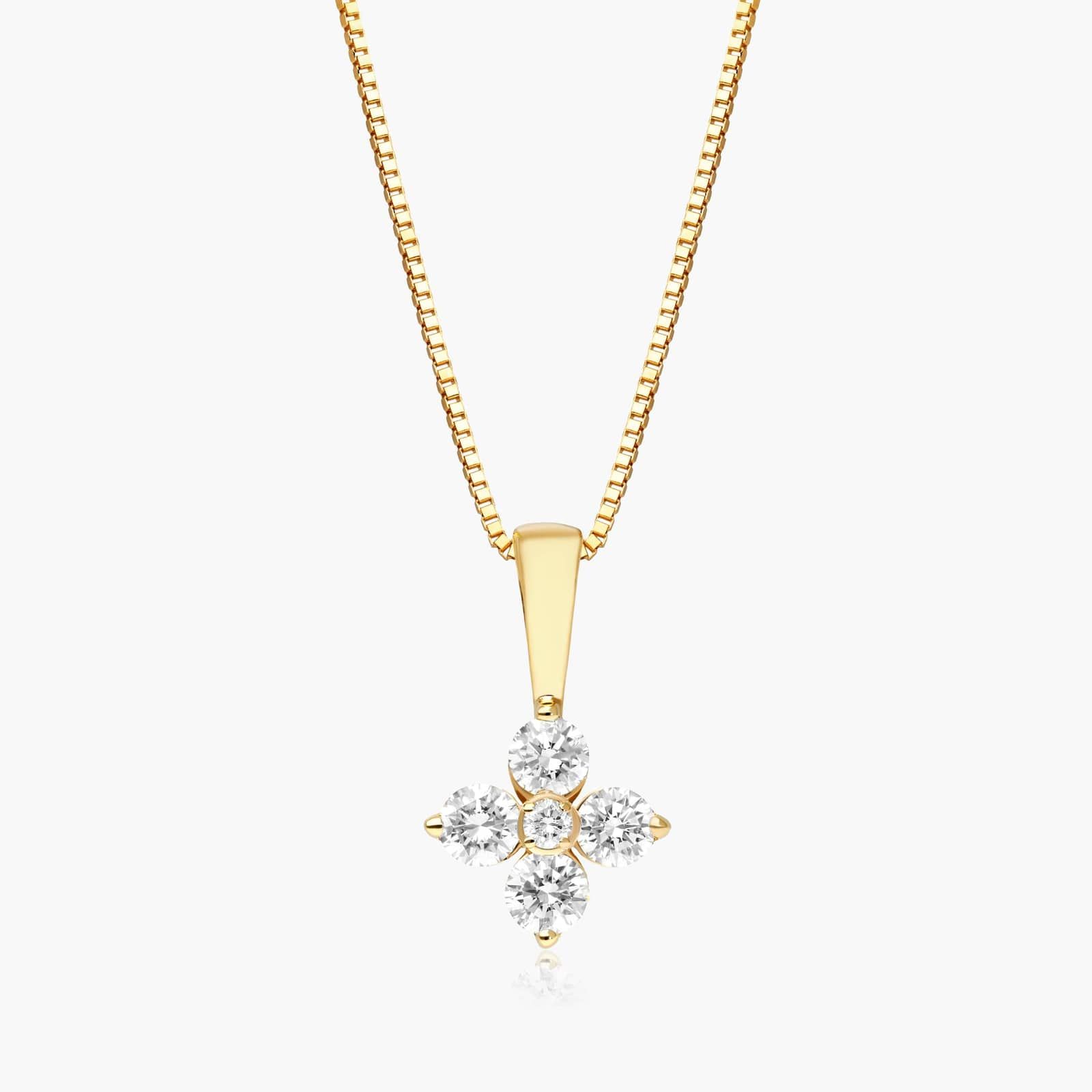 Blossom Lab-Grown Diamond Pendant In 14K Yellow Gold