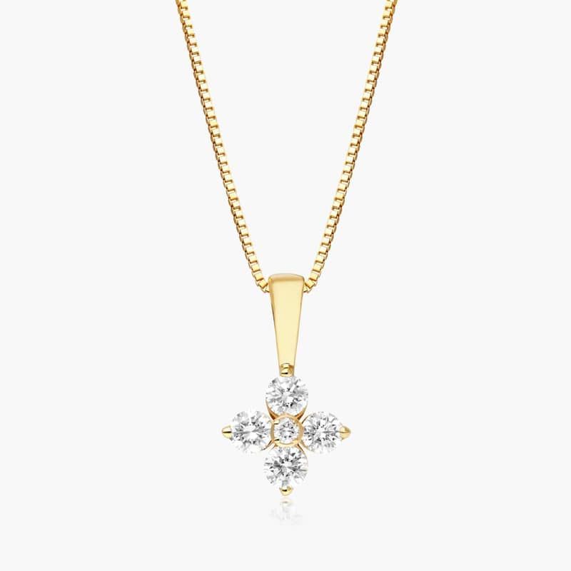 Blossom Lab-Grown Diamond Pendant In 14K Yellow Gold