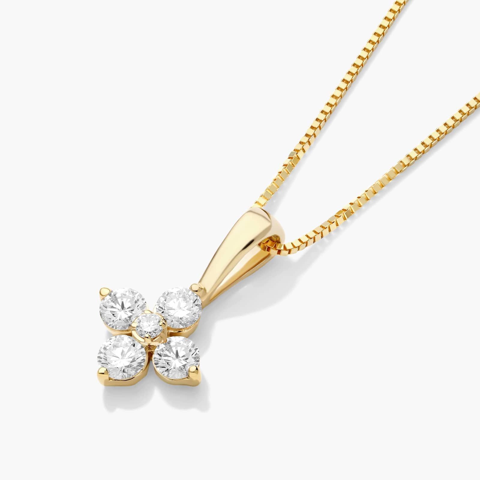 Blossom Lab-Grown Diamond Pendant In 14K Yellow Gold