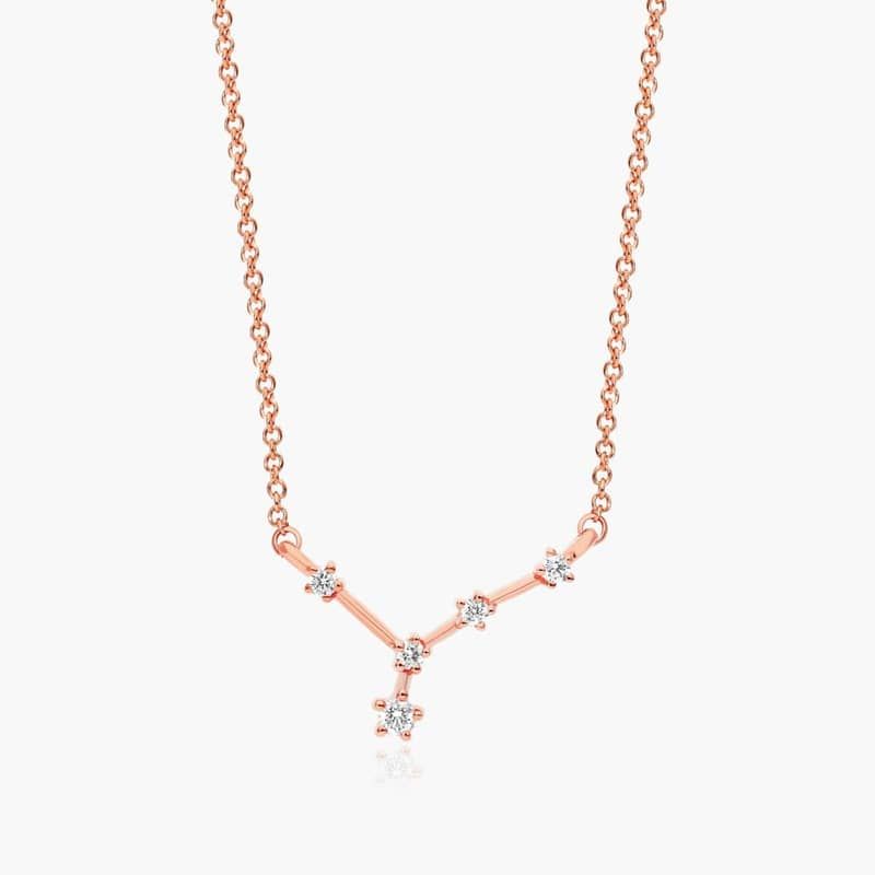 Lab-Grown Diamond Cancer Constellation Necklace In 14K Rose Gold By James Allen