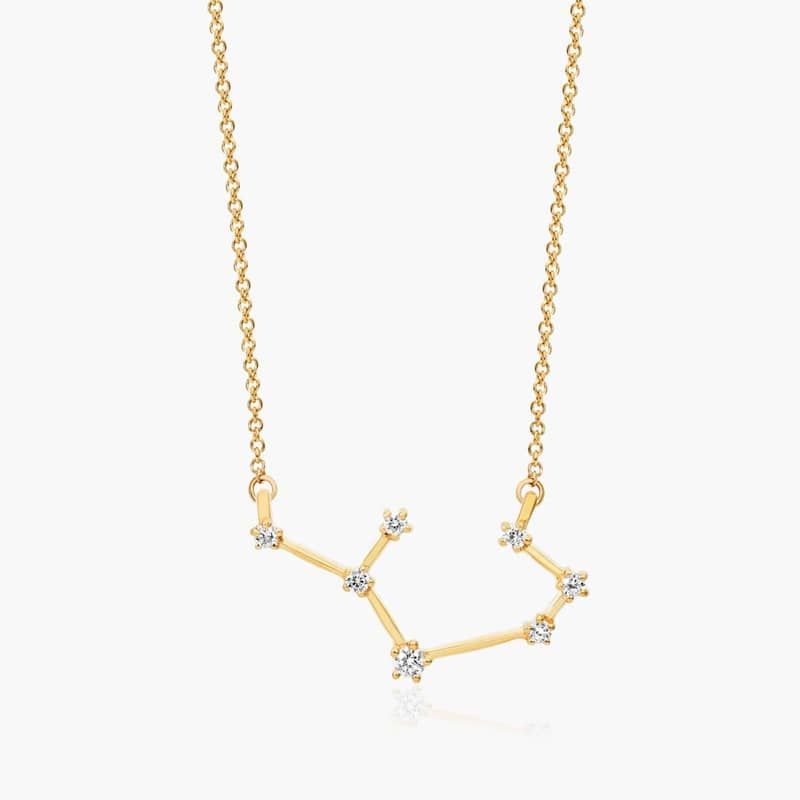 Lab-Grown Diamond Sagittarius Constellation Necklace In 14K Yellow Gold