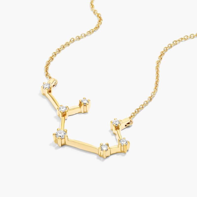 Lab-Grown Diamond Sagittarius Constellation Necklace In 14K Yellow Gold