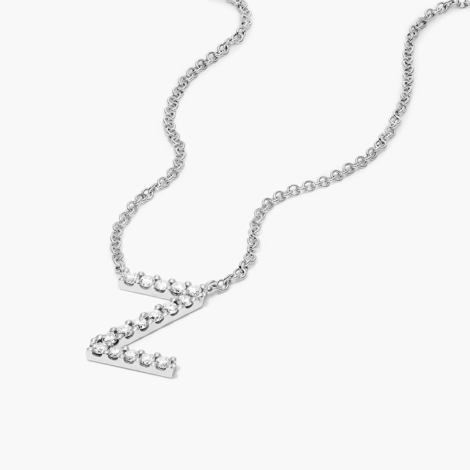 Z Initial Lab-Grown Diamond Necklace In 14K White Gold