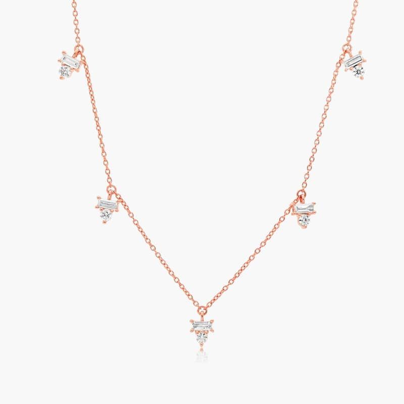 Dazzle Stack Lab-Grown Diamond Dangle Necklace In 14K Rose Gold By James Allen