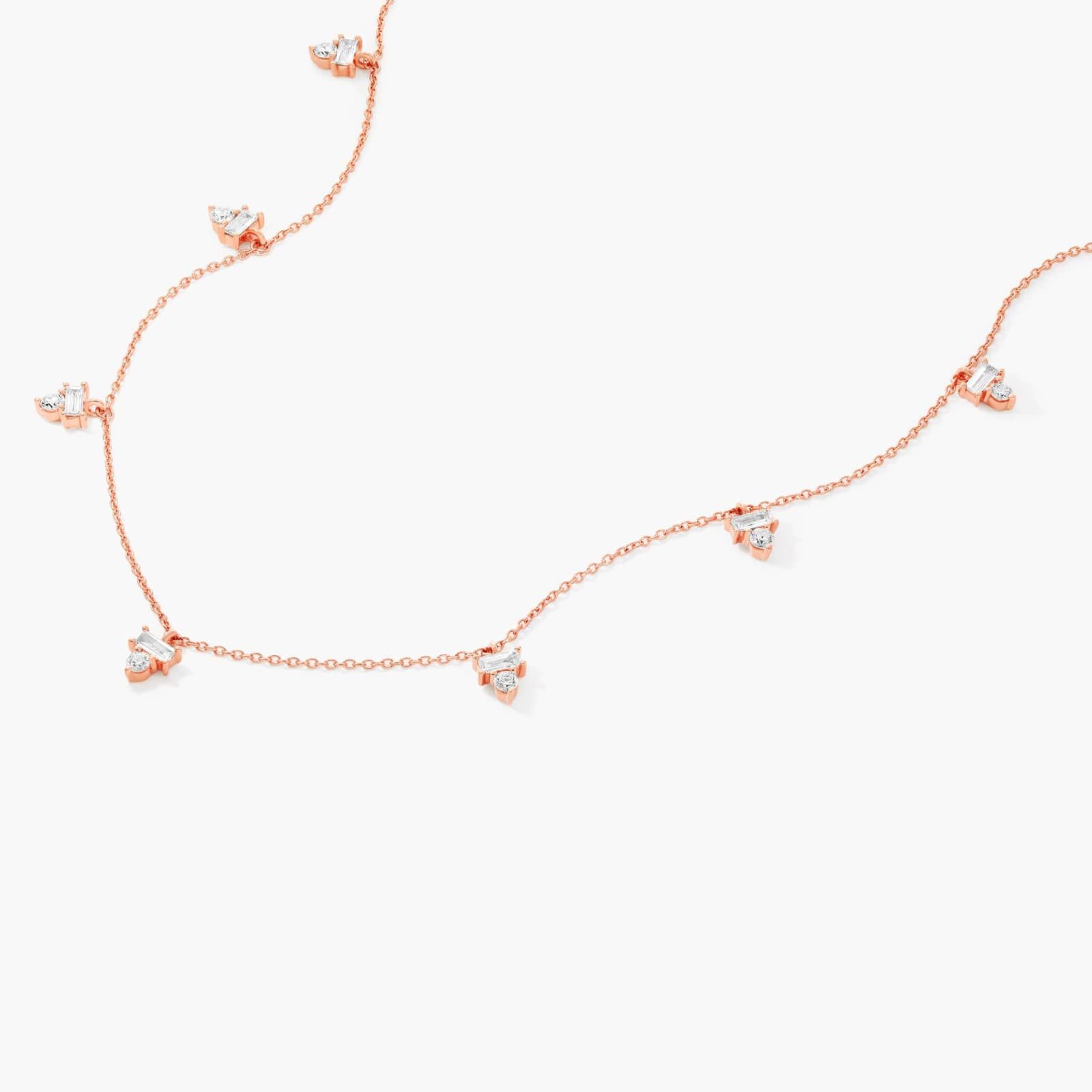 Dazzle Stack Lab-Grown Diamond Dangle Necklace In 14K Rose Gold