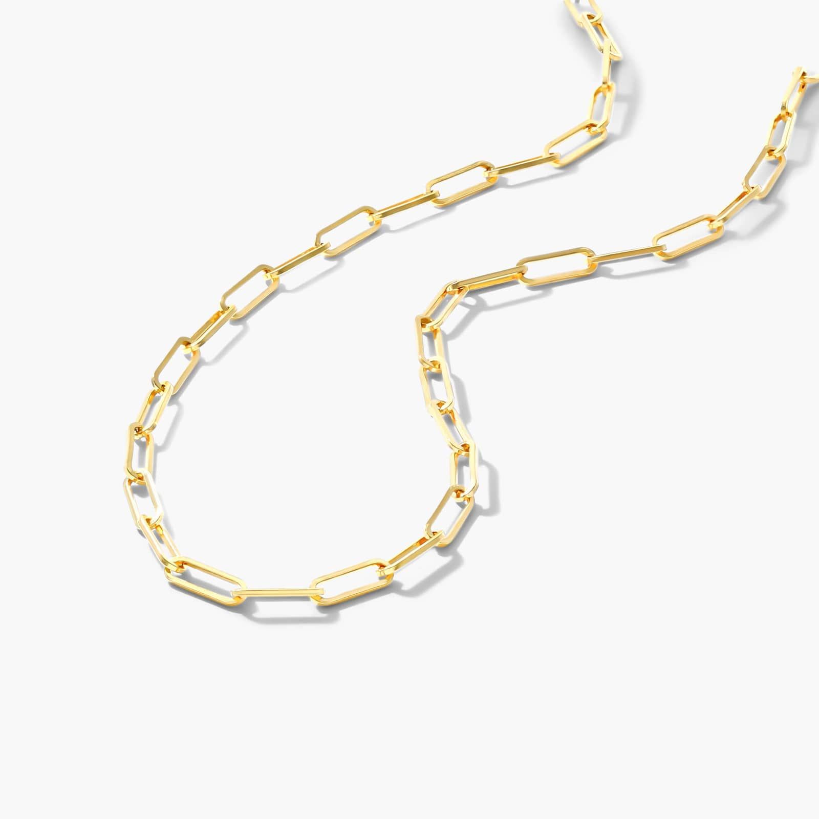14K Yellow Gold 2.1mm Medium Paperclip Chain