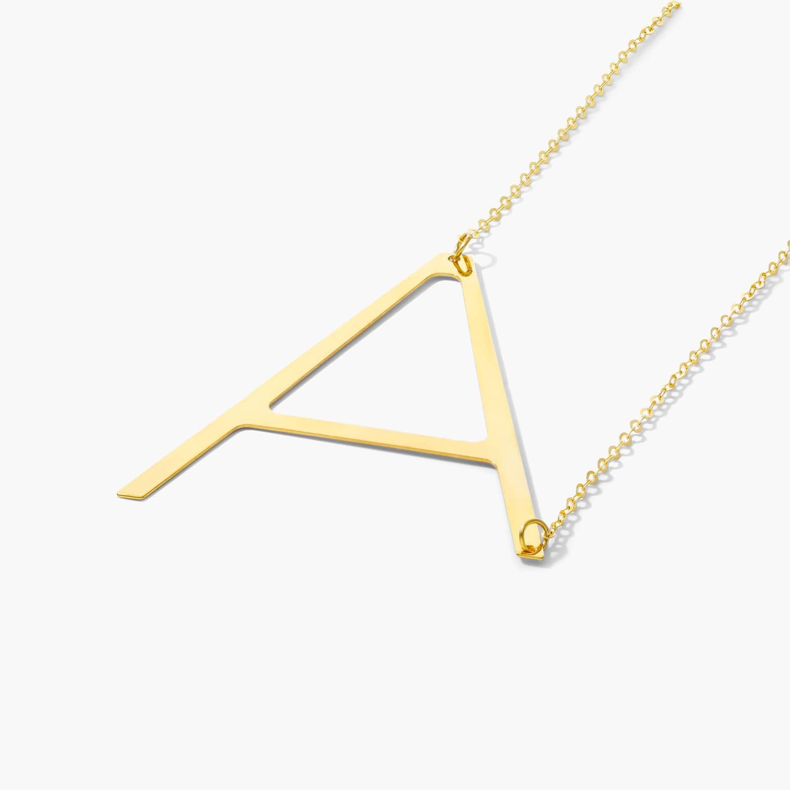 14K Yellow Gold Large Initial A Necklace