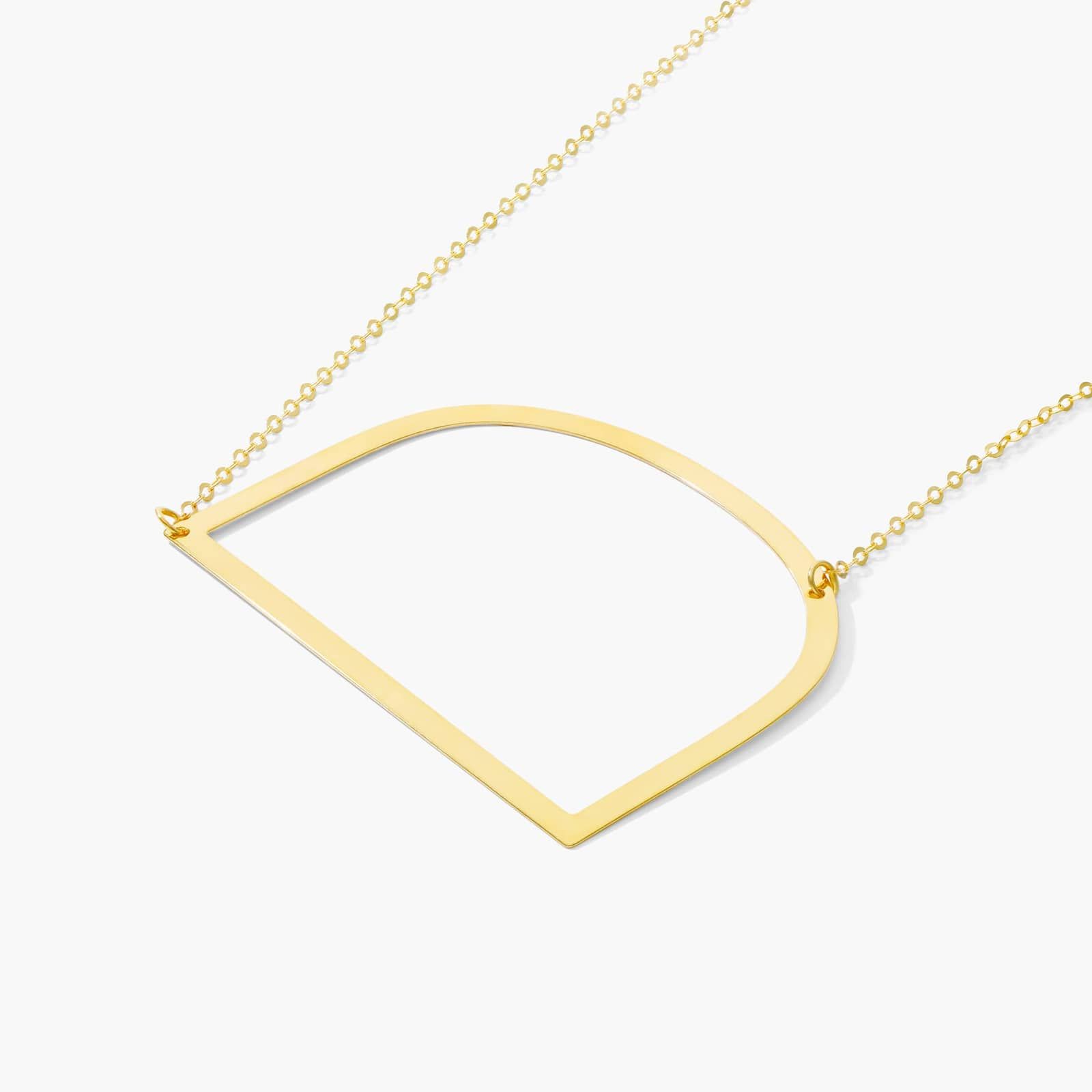 14K Yellow Gold Large Initial D Necklace