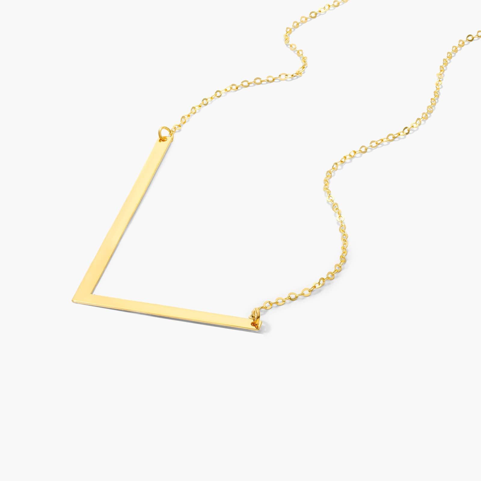 14K Yellow Gold Large Initial L Necklace