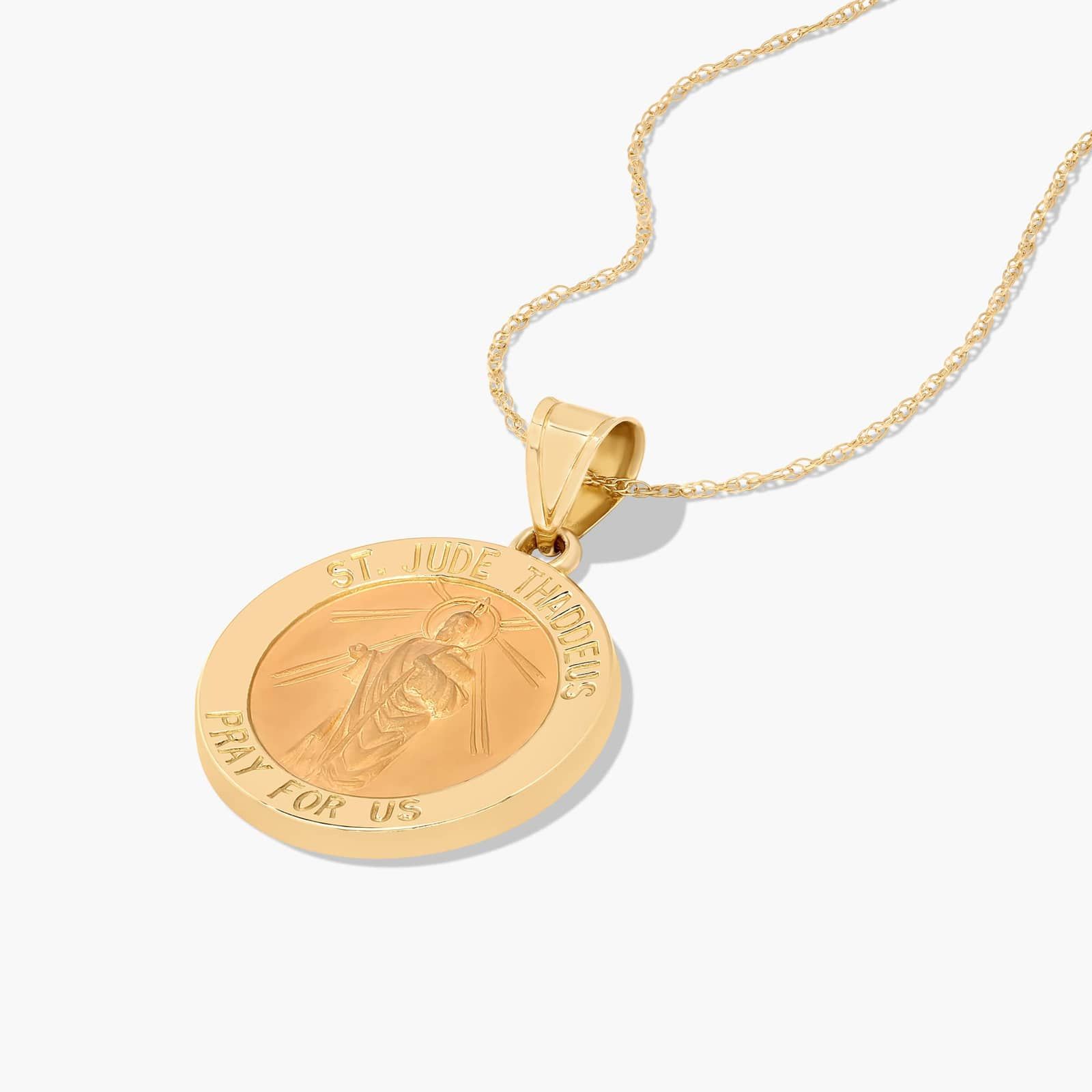 14K Yellow Gold Golden Hour Saint Jude Medallion