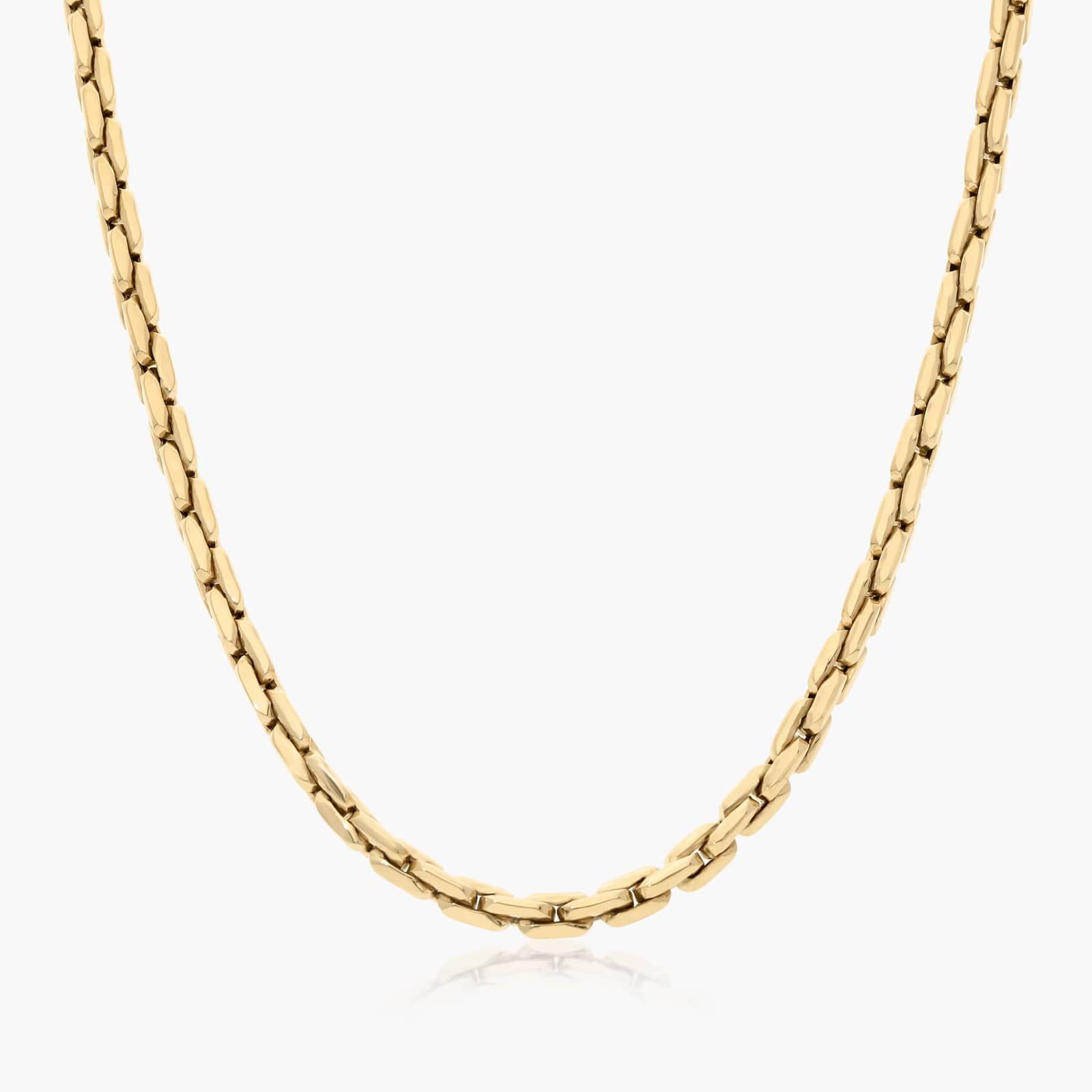 14K Yellow Gold Golden Hour Compressed Cable Link Necklace