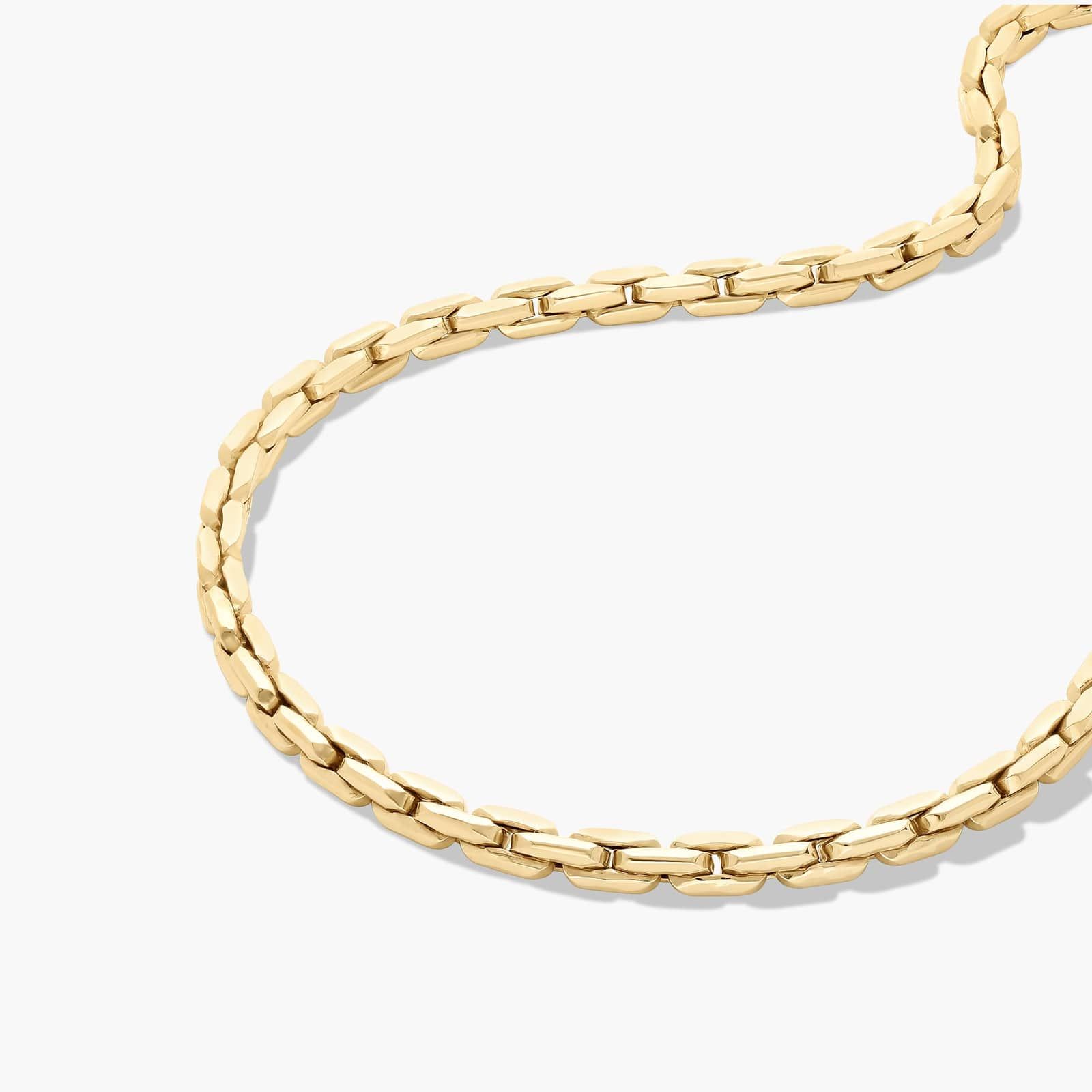 14K Yellow Gold Golden Hour Compressed Cable Link Necklace