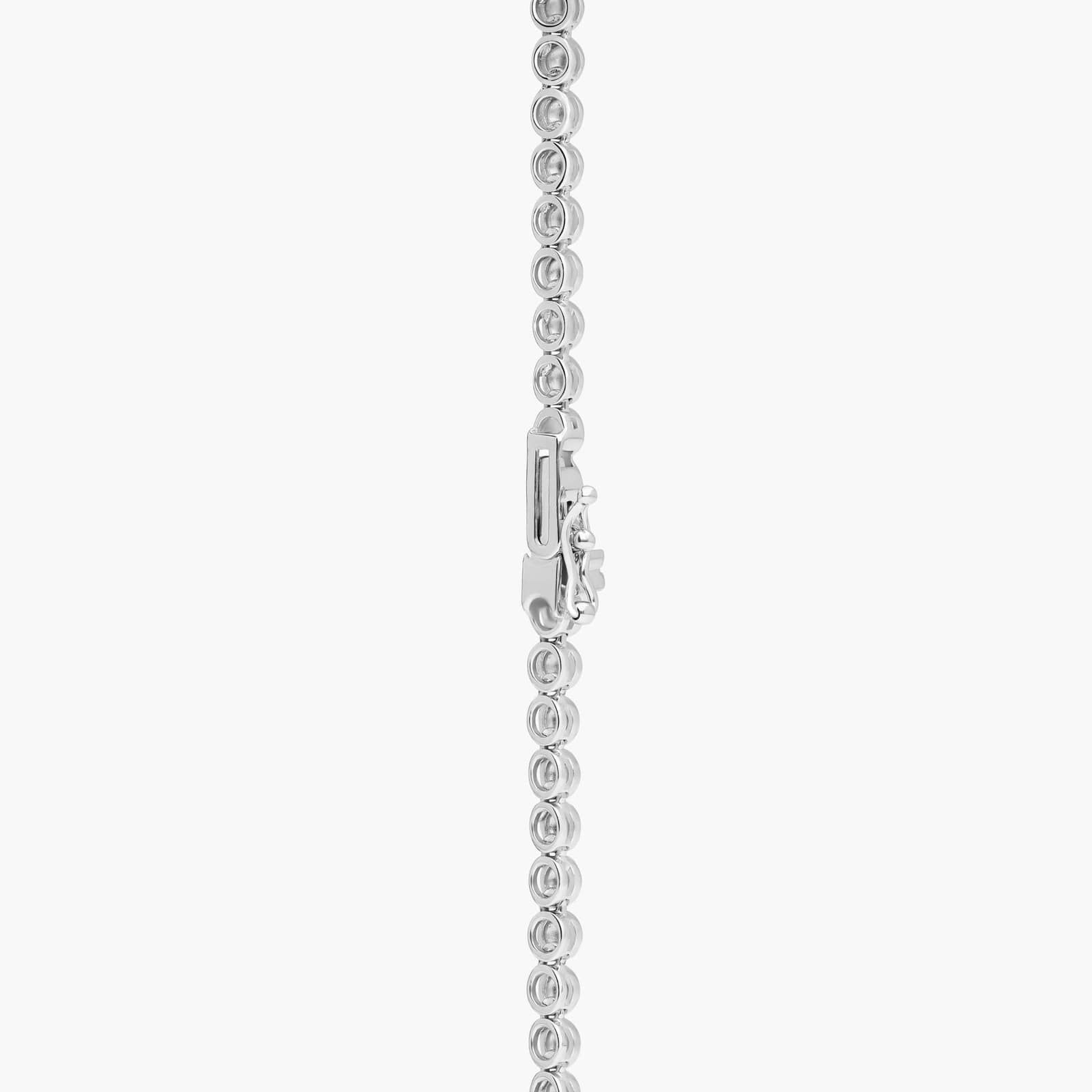 Multicolor Sapphire And Diamond Necklace In 14K White Gold