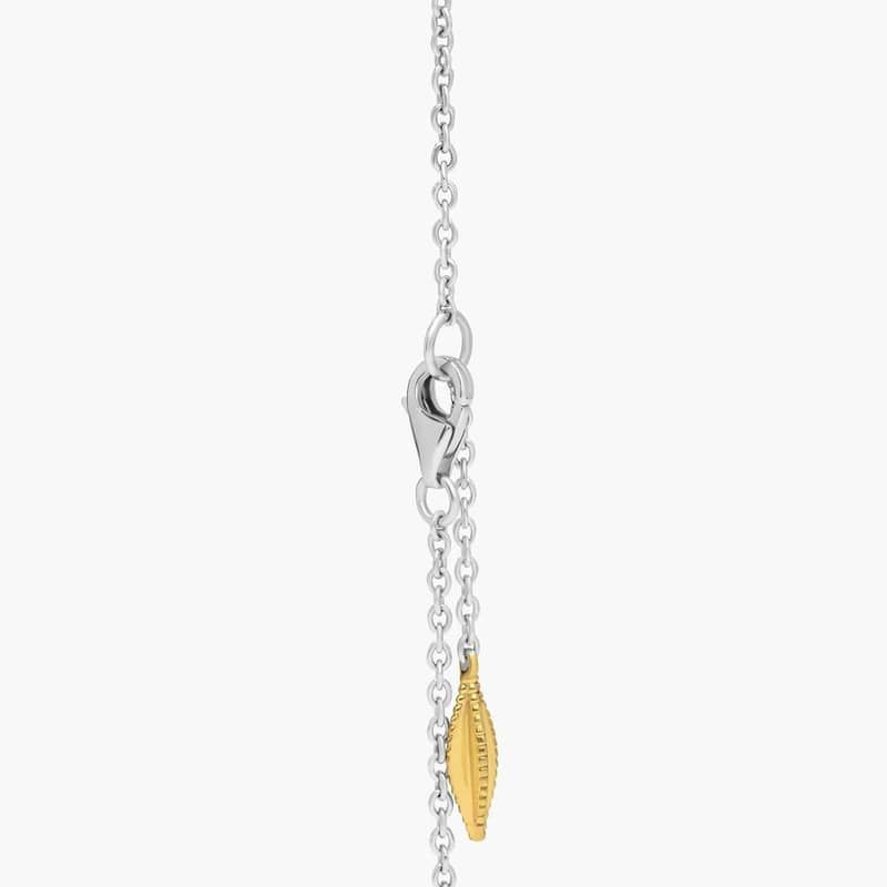 Diamond Floral Pendant Necklace In 18K White And Yellow Gold