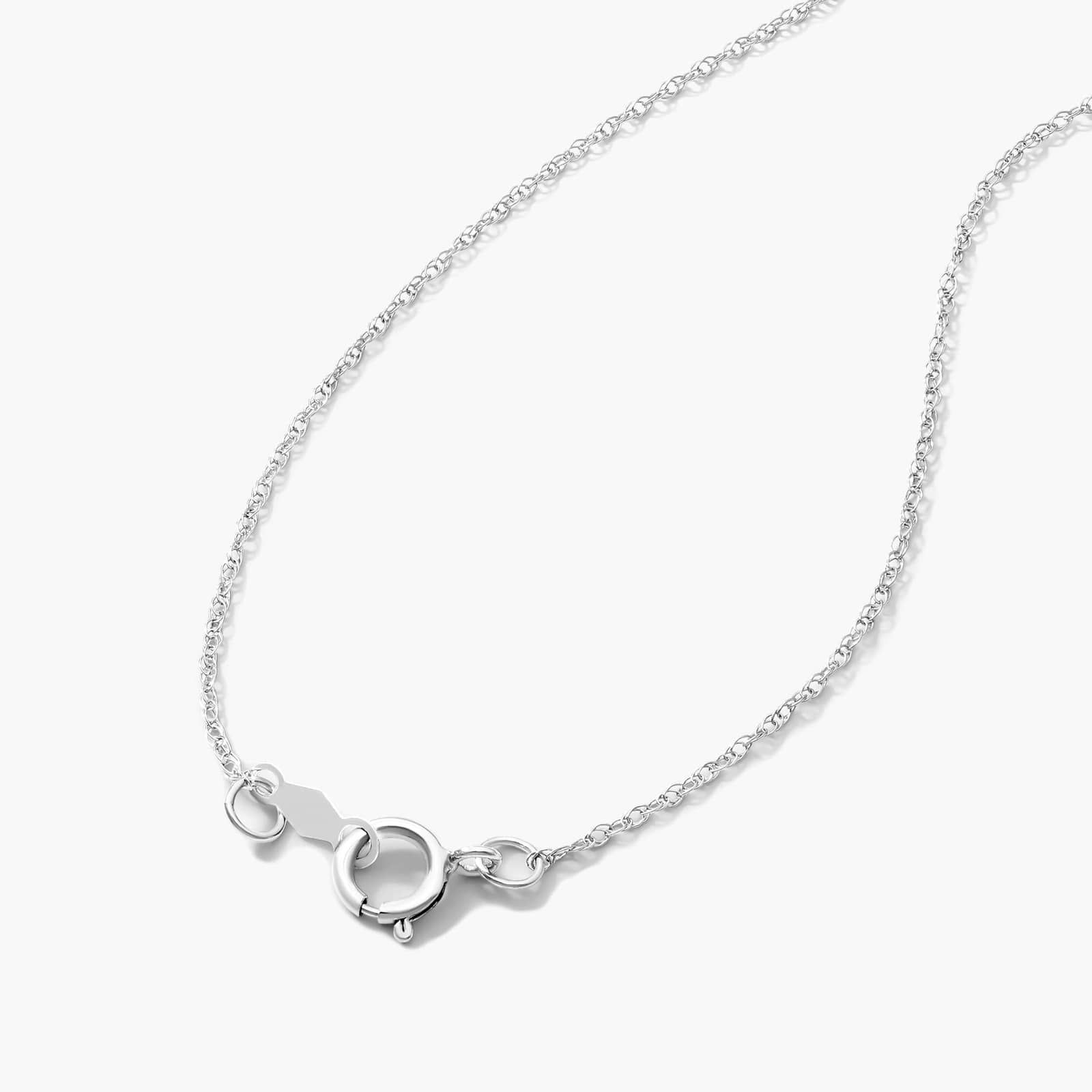 14K White Gold Lily Motif Sapphire and Diamond Necklace