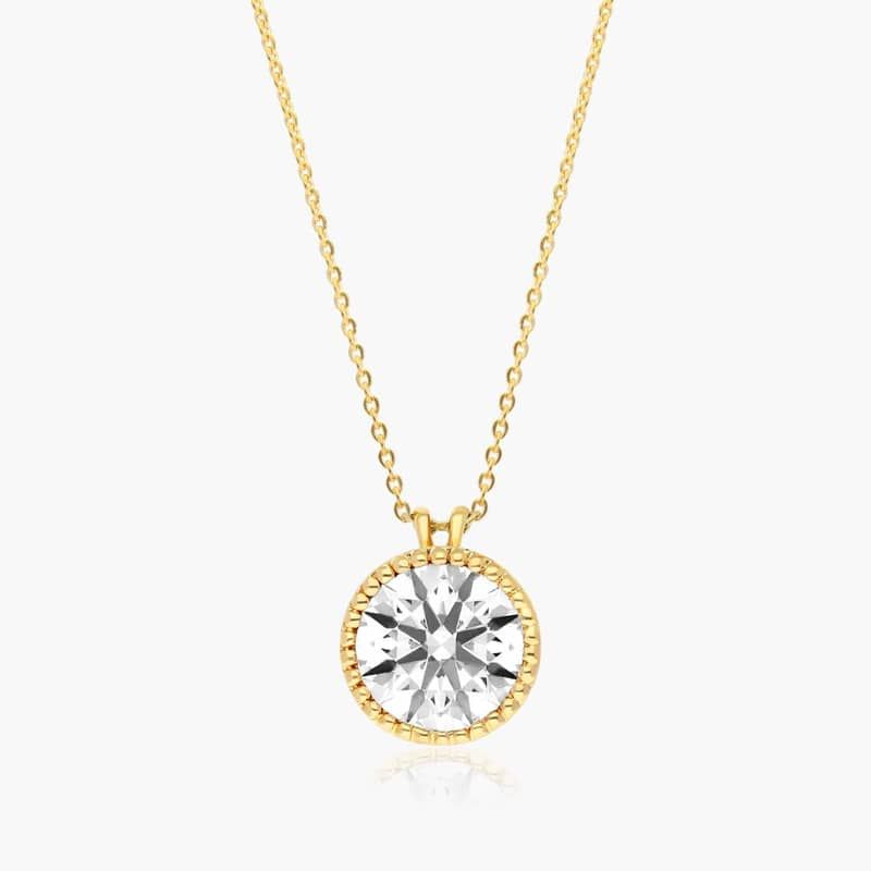 14K Yellow Gold Milgrain Bezel Diamond Pendant (0.25 CTW - H-I / SI1-SI2) By James Allen
