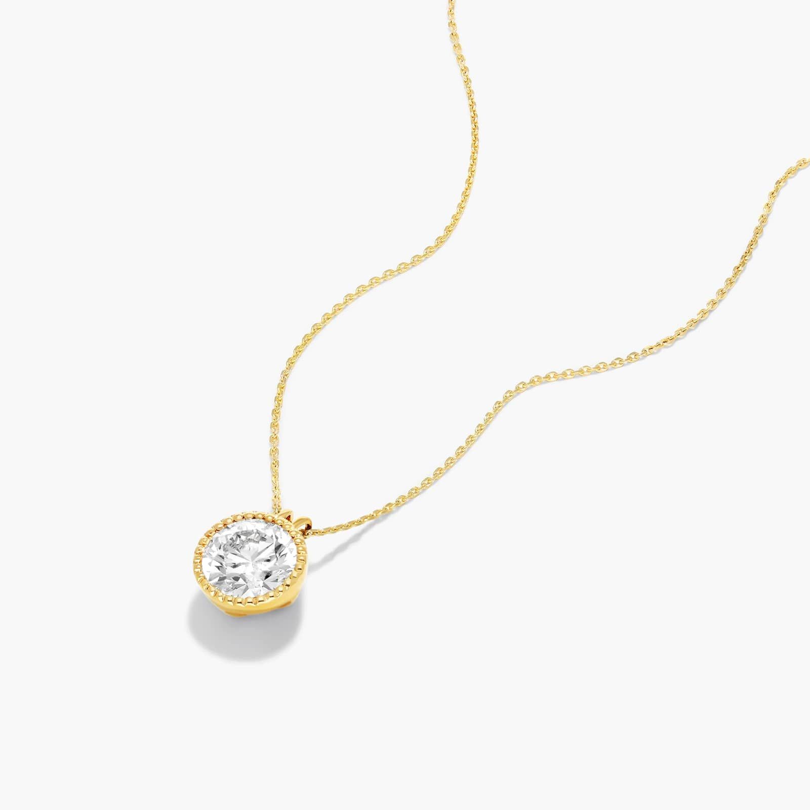 14K Yellow Gold Milgrain Bezel Diamond Pendant (0.25 CTW - H-I / SI1-SI2) By James Allen